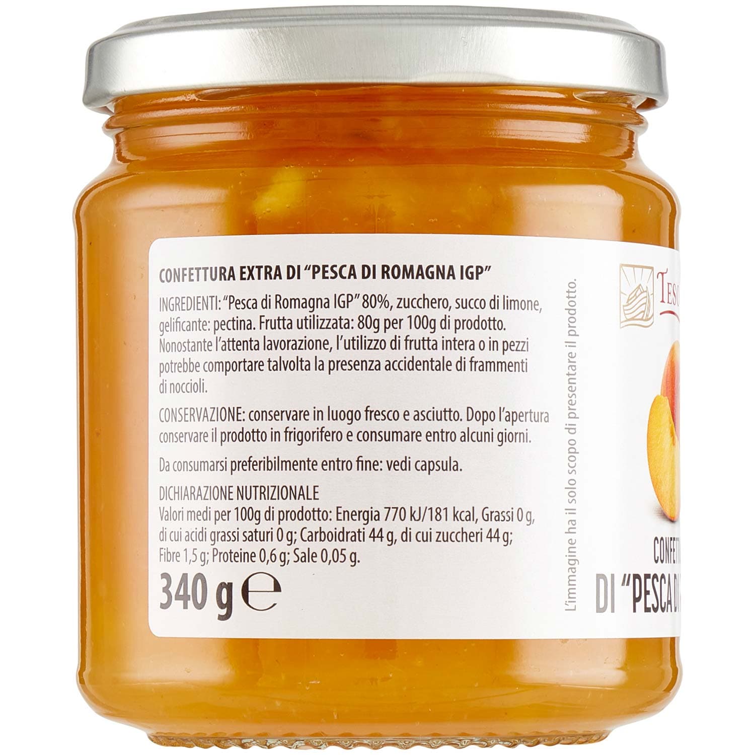 TESORI DELL'ARCA Confettura Extra di "Pesca di Romagna IGP" 340 g – immagine 3