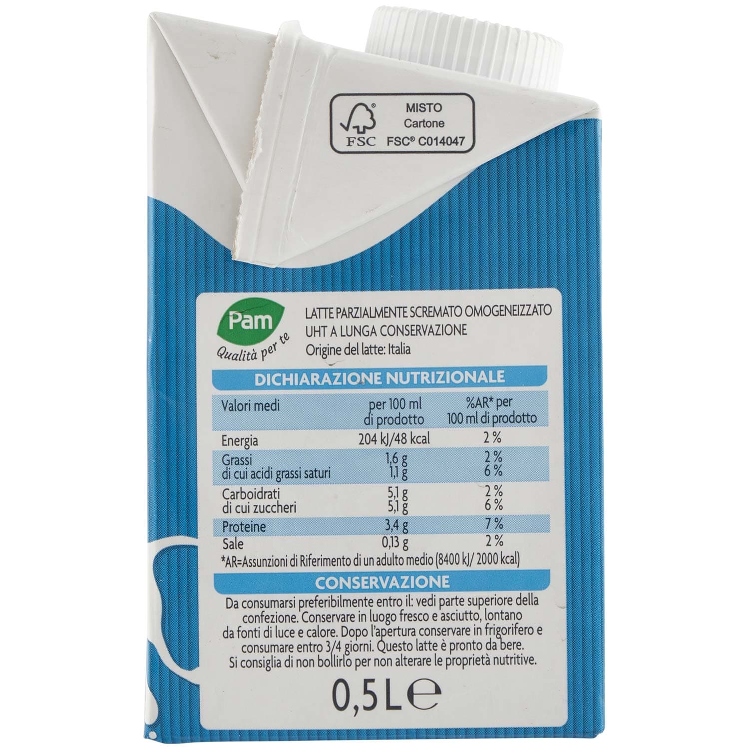 PAM Qualità per te Latte UHT parzialmente scremato 0.5 L – immagine 3