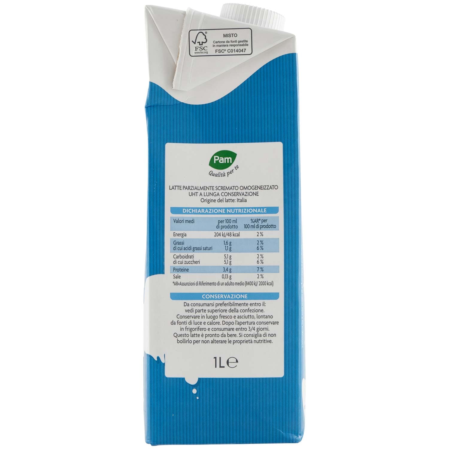 PAM Qualità per te Latte UHT parzialmente scremato 1 L – immagine 3
