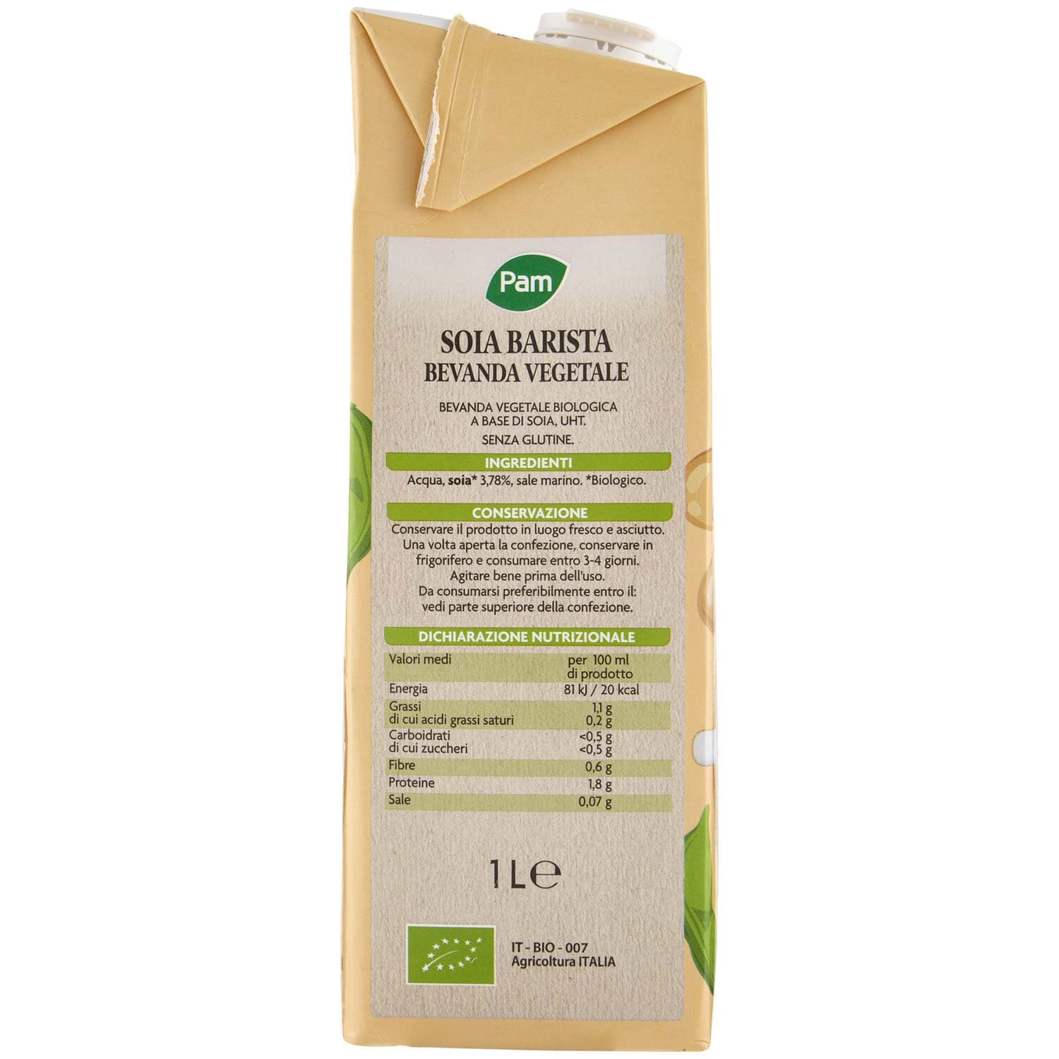 PAM Soia Barista Biologica Bevanda Vegetale 1 L – immagine 3