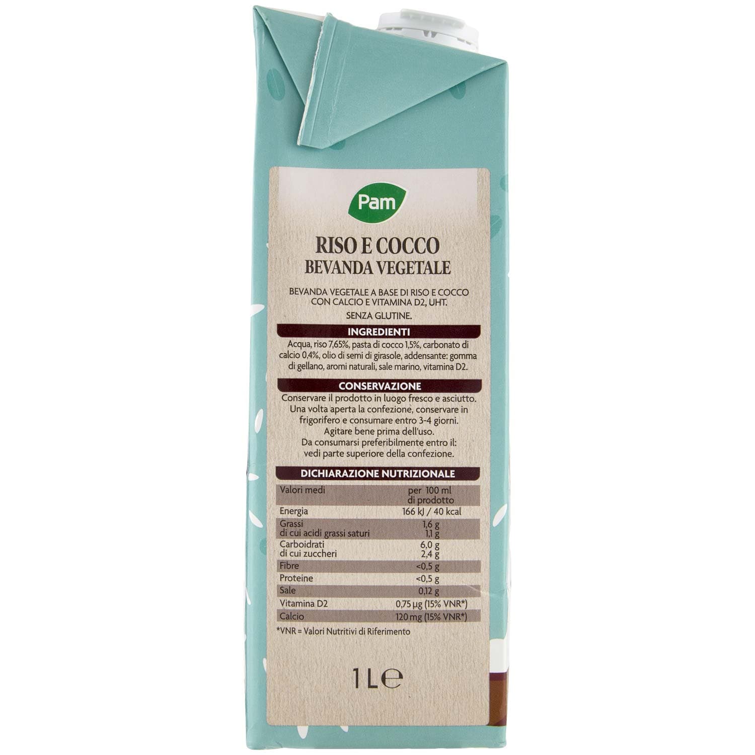 PAM Riso e Cocco Bevanda Vegetale 1 L – immagine 3