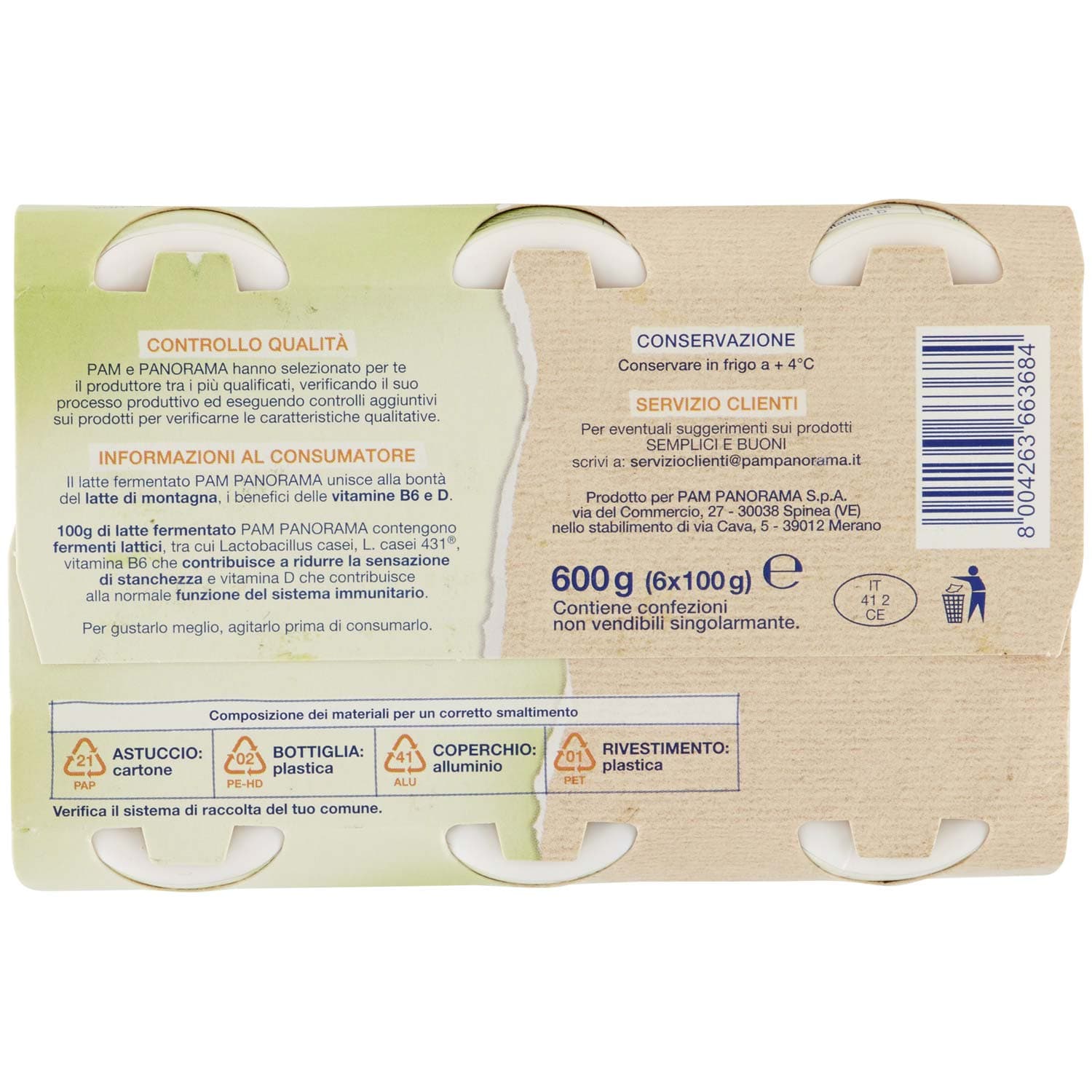 SEMPLICI E BUONI Probiotico Drink alla Fragola 600g (100g x 6) – immagine 7