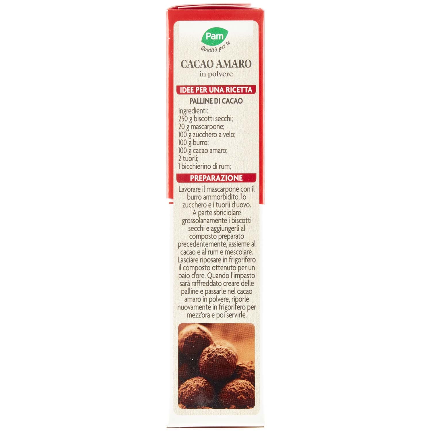 PAM Qualità per te Cacao Amaro in polvere 75 g – immagine 3