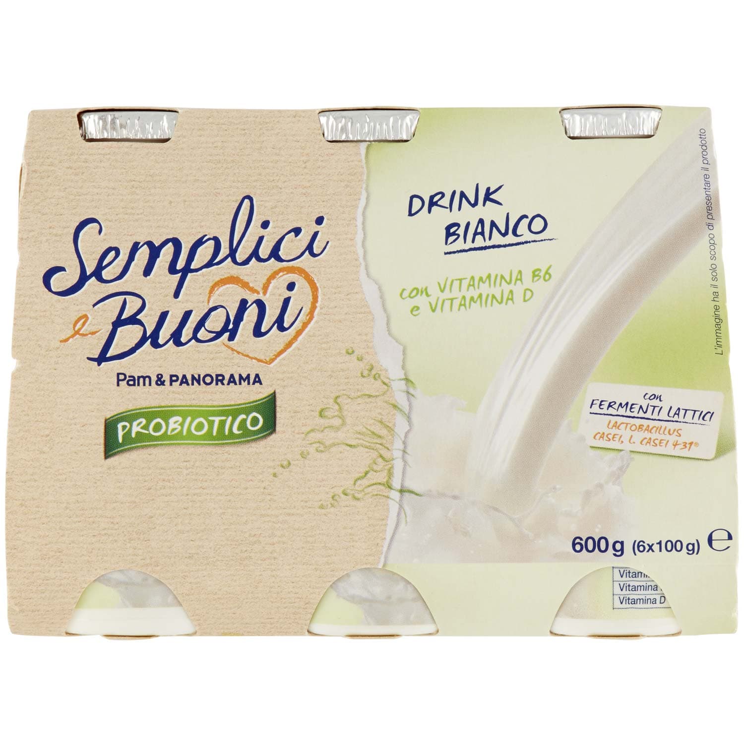 SEMPLICI E BUONI Probiotico Drink Bianco 600g (100g x 6) – immagine 2
