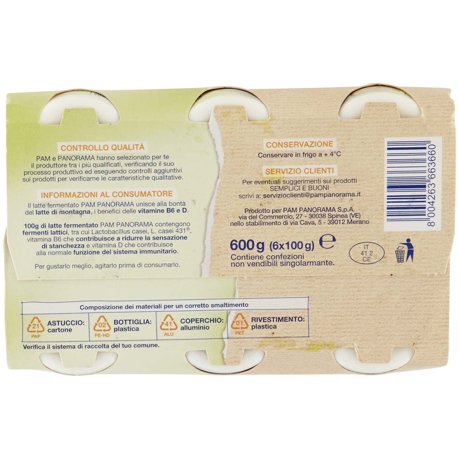 SEMPLICI E BUONI Probiotico Drink Bianco 600g (100g x 6) – immagine 7