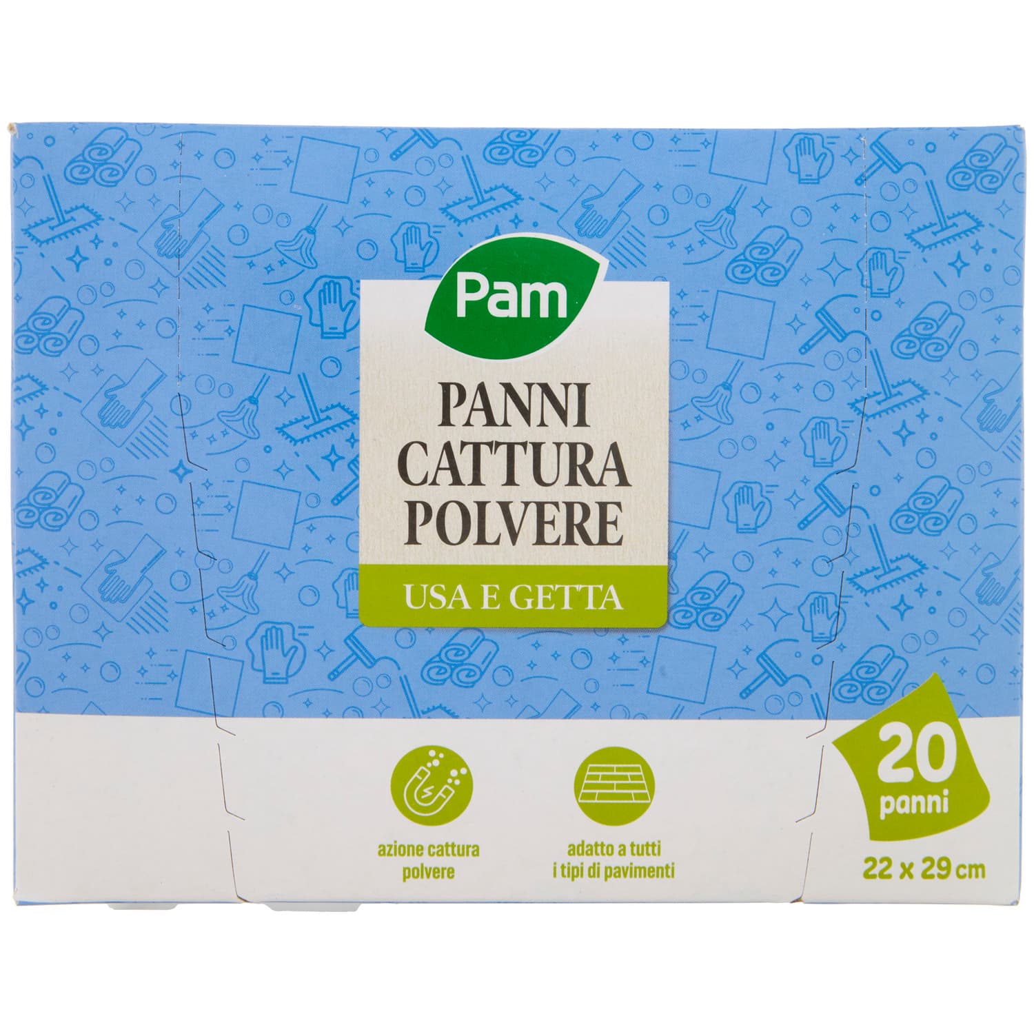 PAM Panni Cattura Polvere Usa e Getta 22 x 29 cm 20 pz – immagine 2