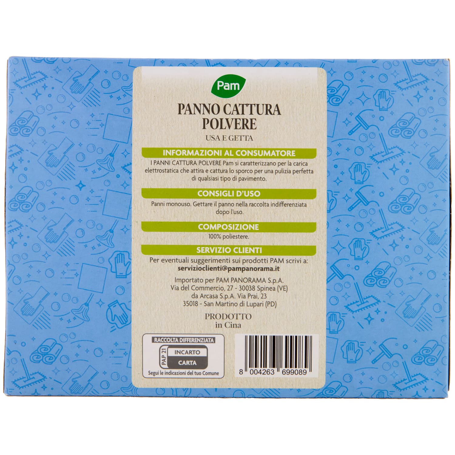 PAM Panni Cattura Polvere Usa e Getta 22 x 29 cm 20 pz – immagine 4