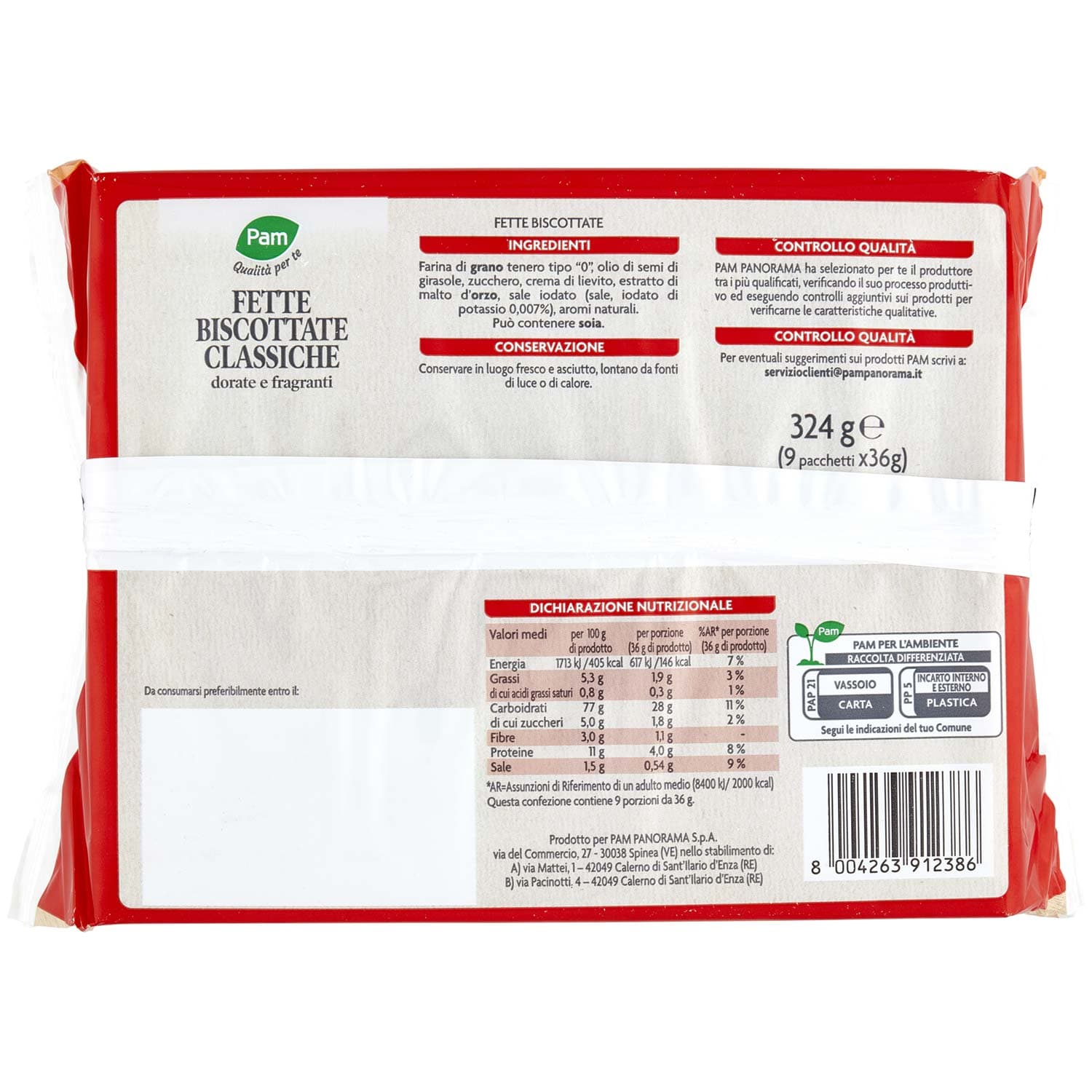 PAM Qualità per te Fette Biscottate Classiche 9 x 36 g – immagine 4