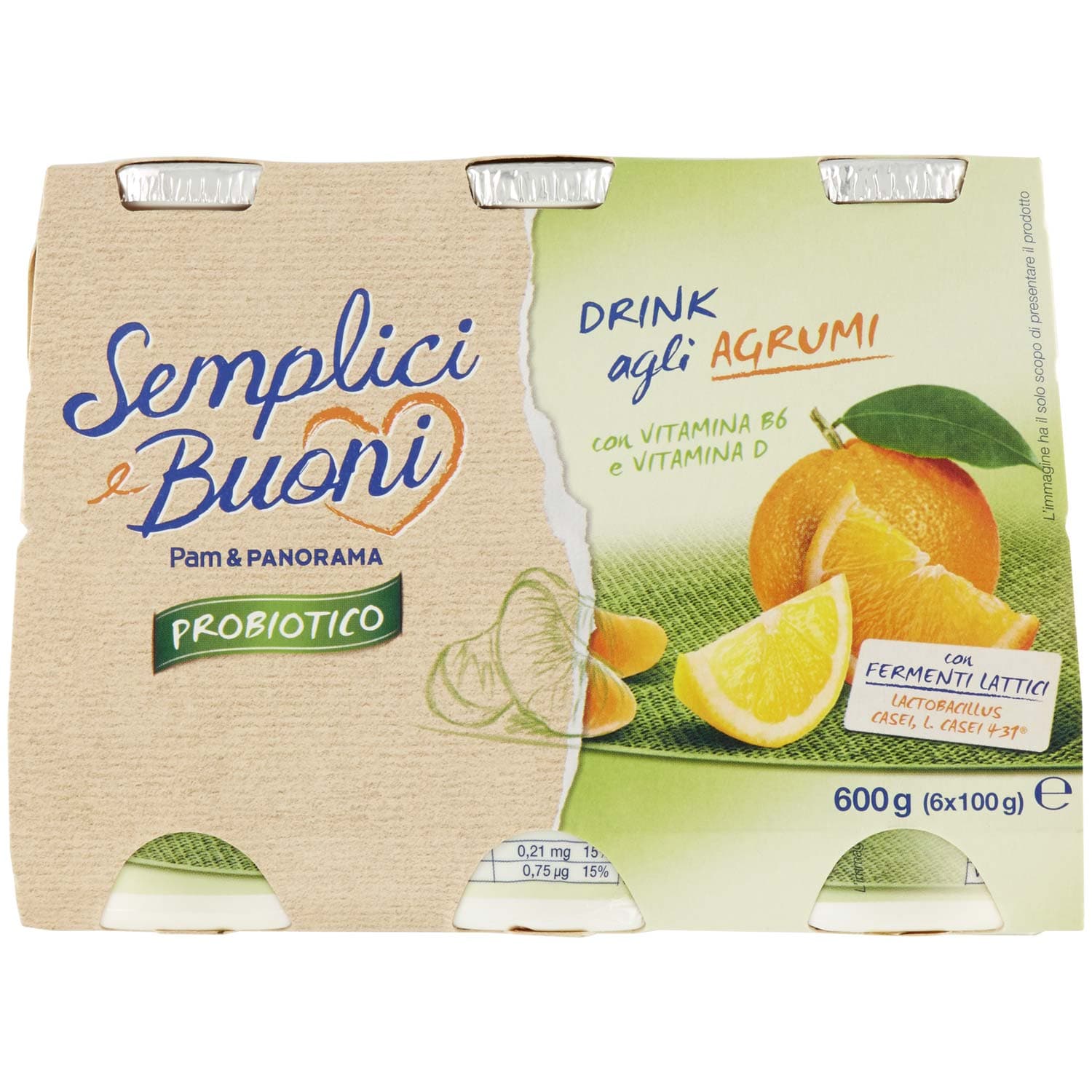 SEMPLICI E BUONI Probiotico Drink agli Agrumi 600g (100g x 6) – immagine 2