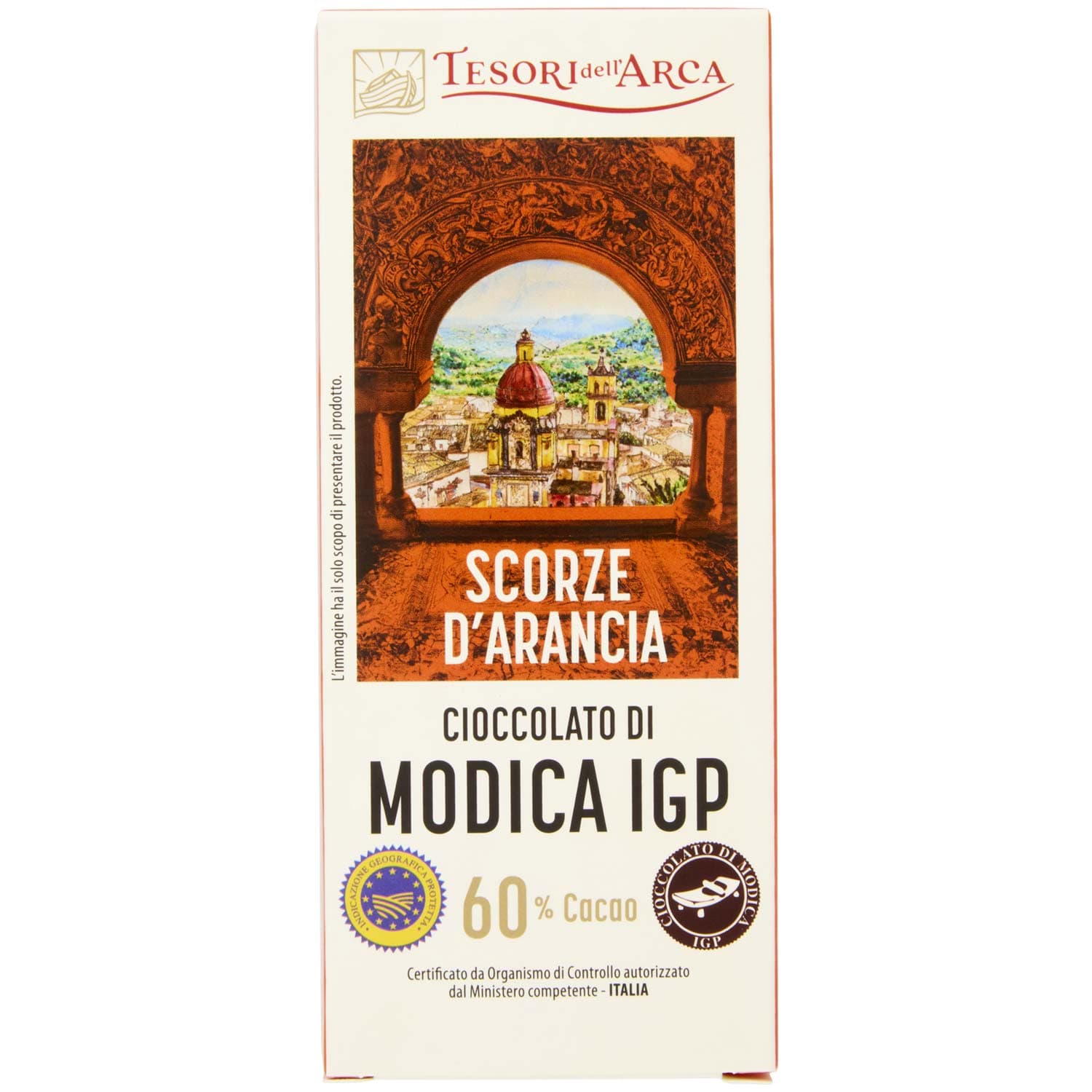 TESORI DELL'ARCA Cioccolato di Modica IGP Scorze d'Arancia 60% Cacao 100 g – immagine 2