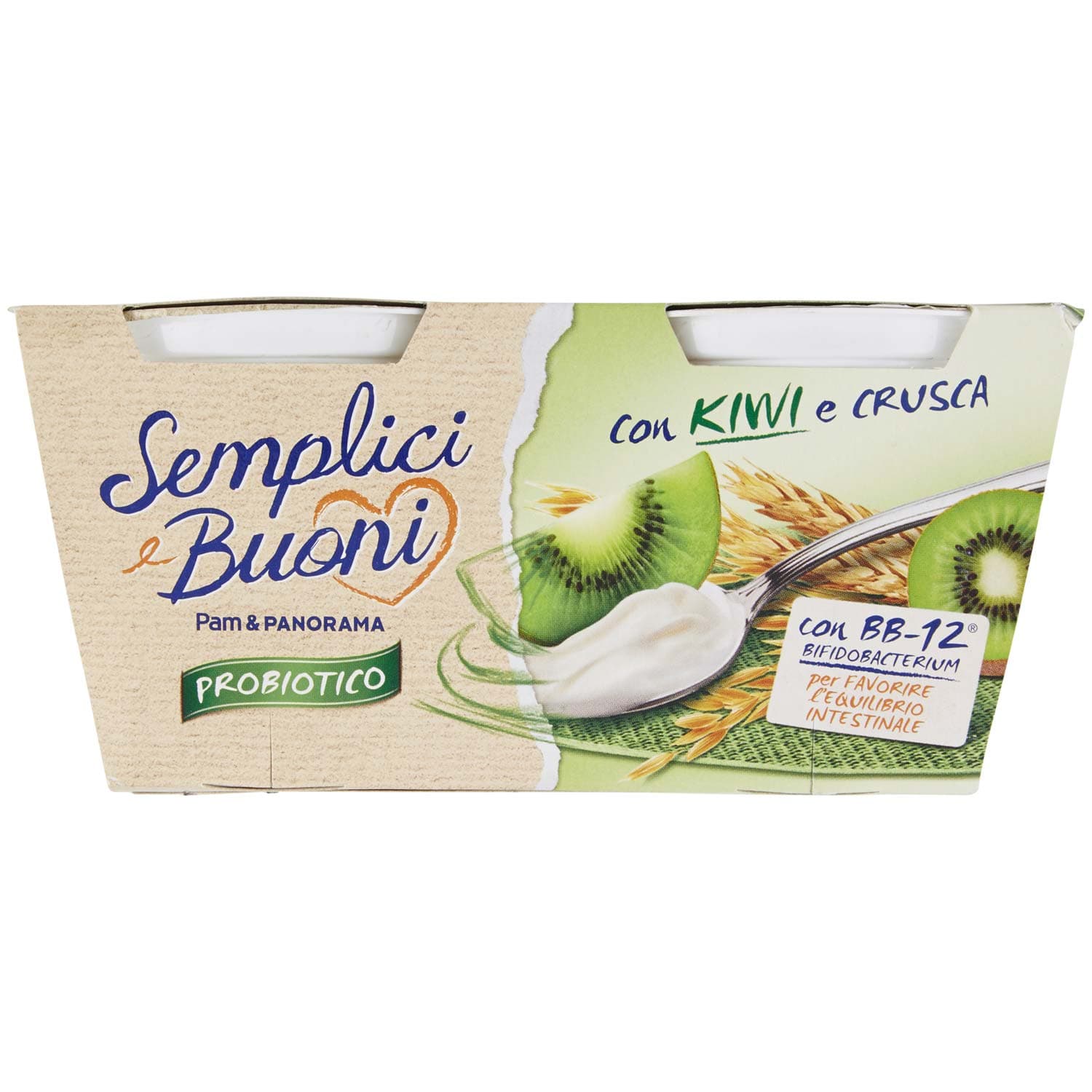 SEMPLICI E BUONI Probiotico con Kiwi e Crusca 250 g (125 g x 2) – immagine 2