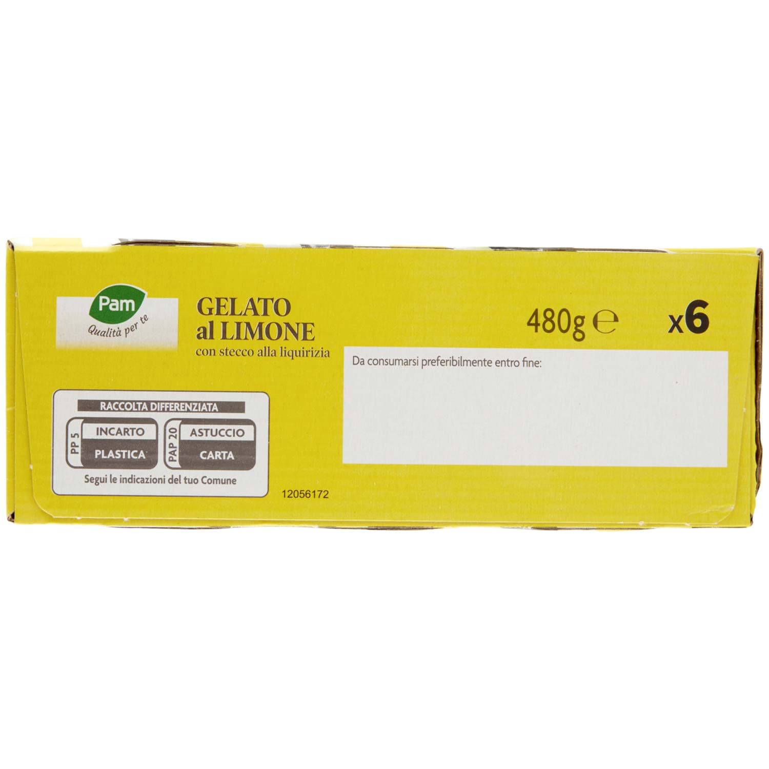 PAM PANORAMA Gelati al limone con stecco alla liquirizia 480g (80g x 6) – immagine 3