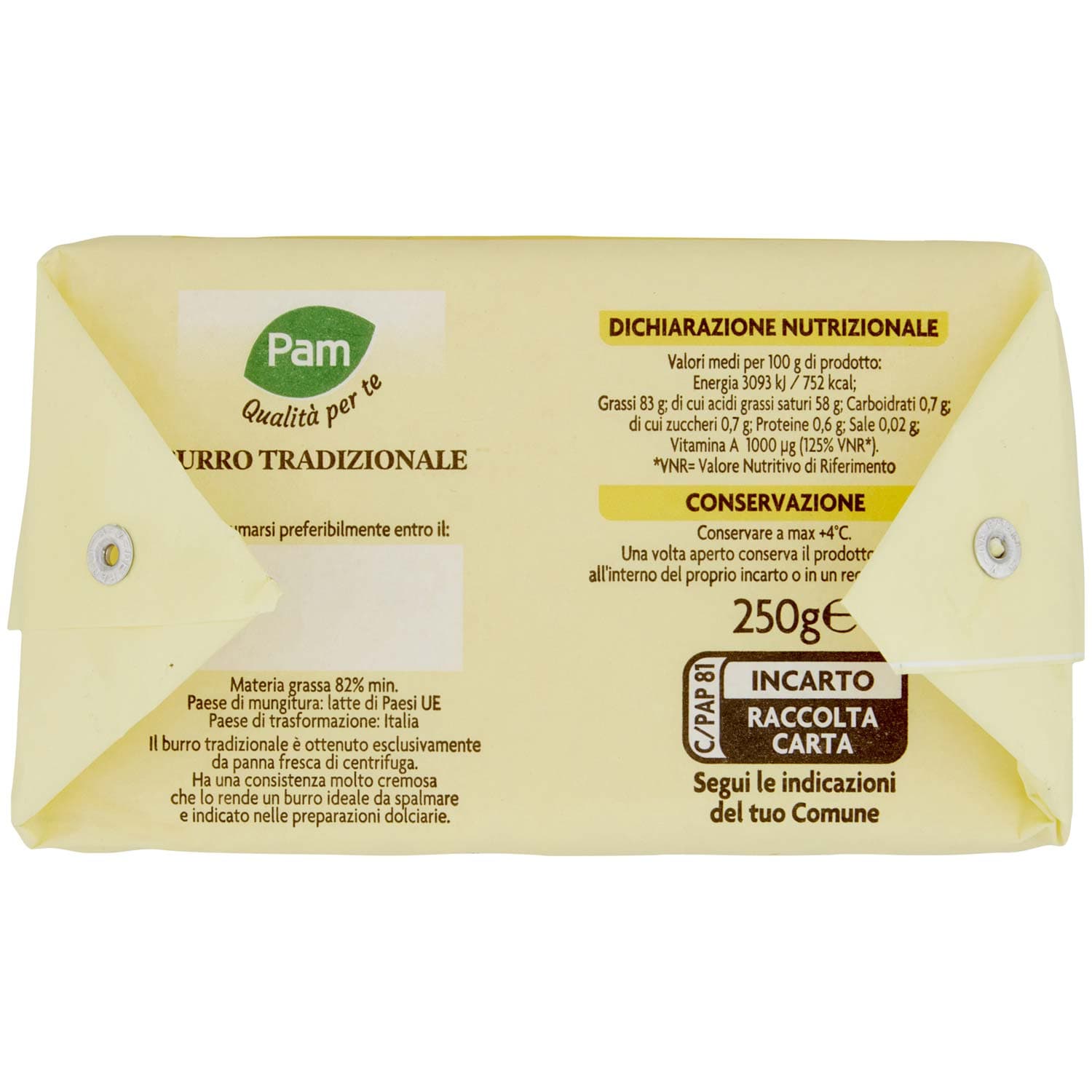 PAM PANORAMA Burro Tradizionale 250 g – immagine 4