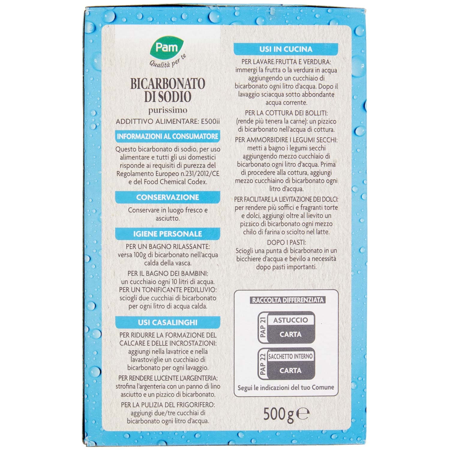 PAM Qualità per te Bicarbonato di Sodio purissimo 500 g – immagine 4