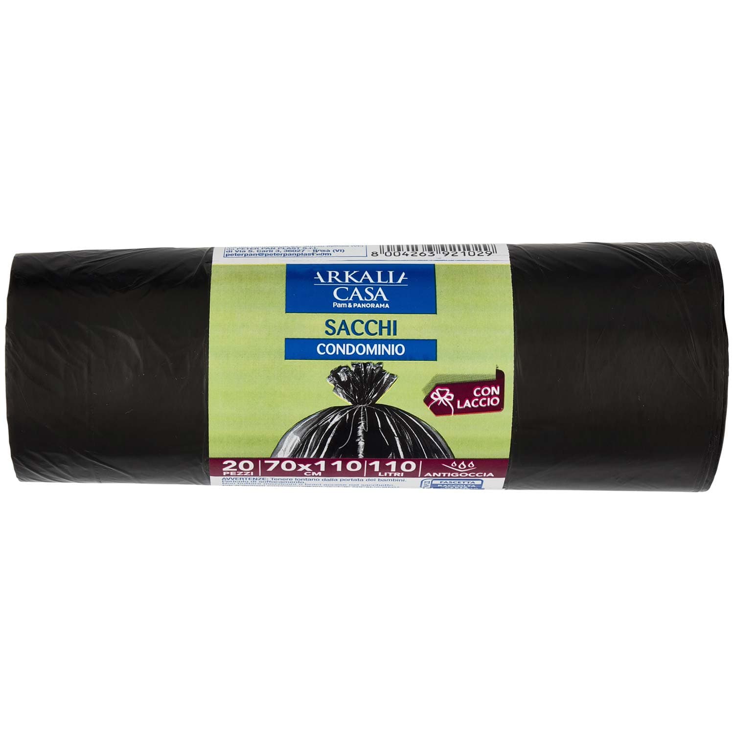 ARKALIA CASA Sacchi Condominio con Laccio 70x110 cm 110 Litri Antigoccia 20 pz – immagine 2