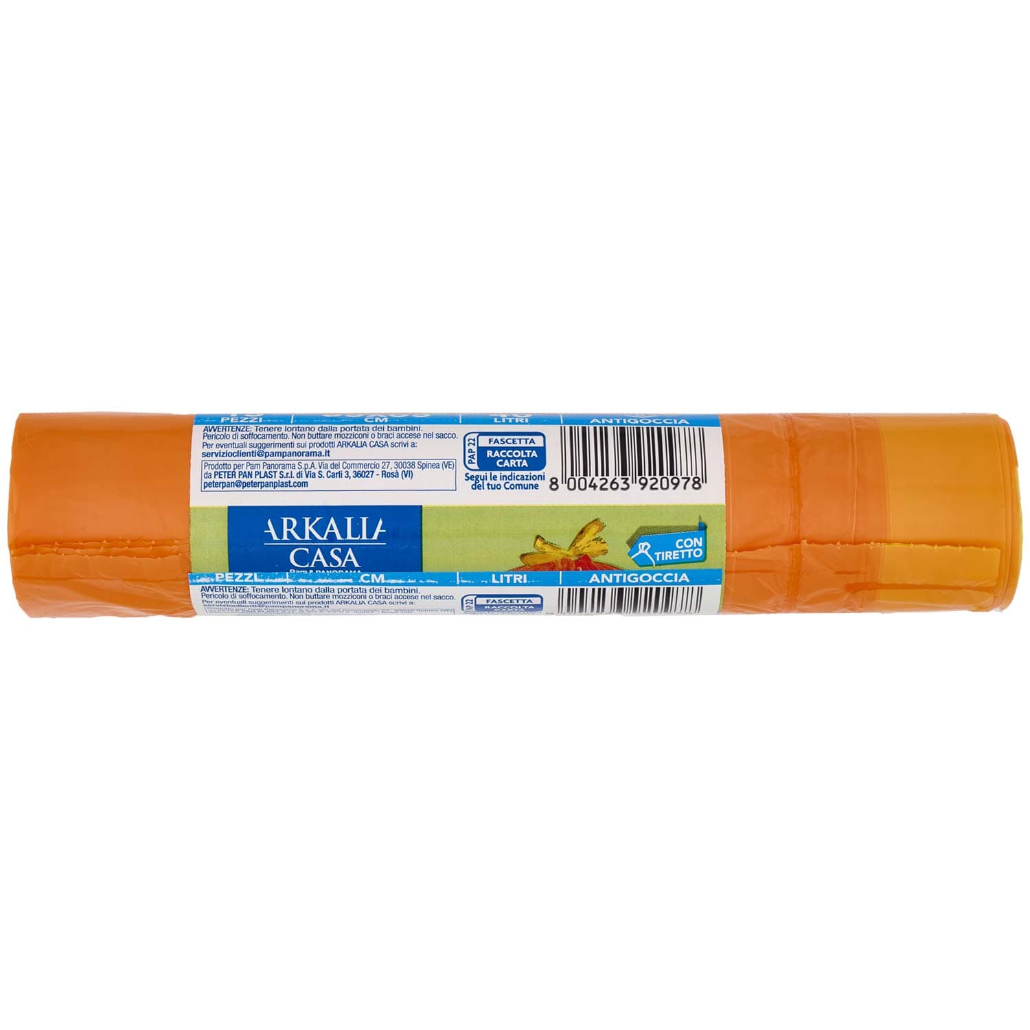 ARKALIA CASA Sacchi Pattumiera Profumo Arancia con Tiretto 55x65 cm 40 Litri Antigoccia 15 pz – immagine 7