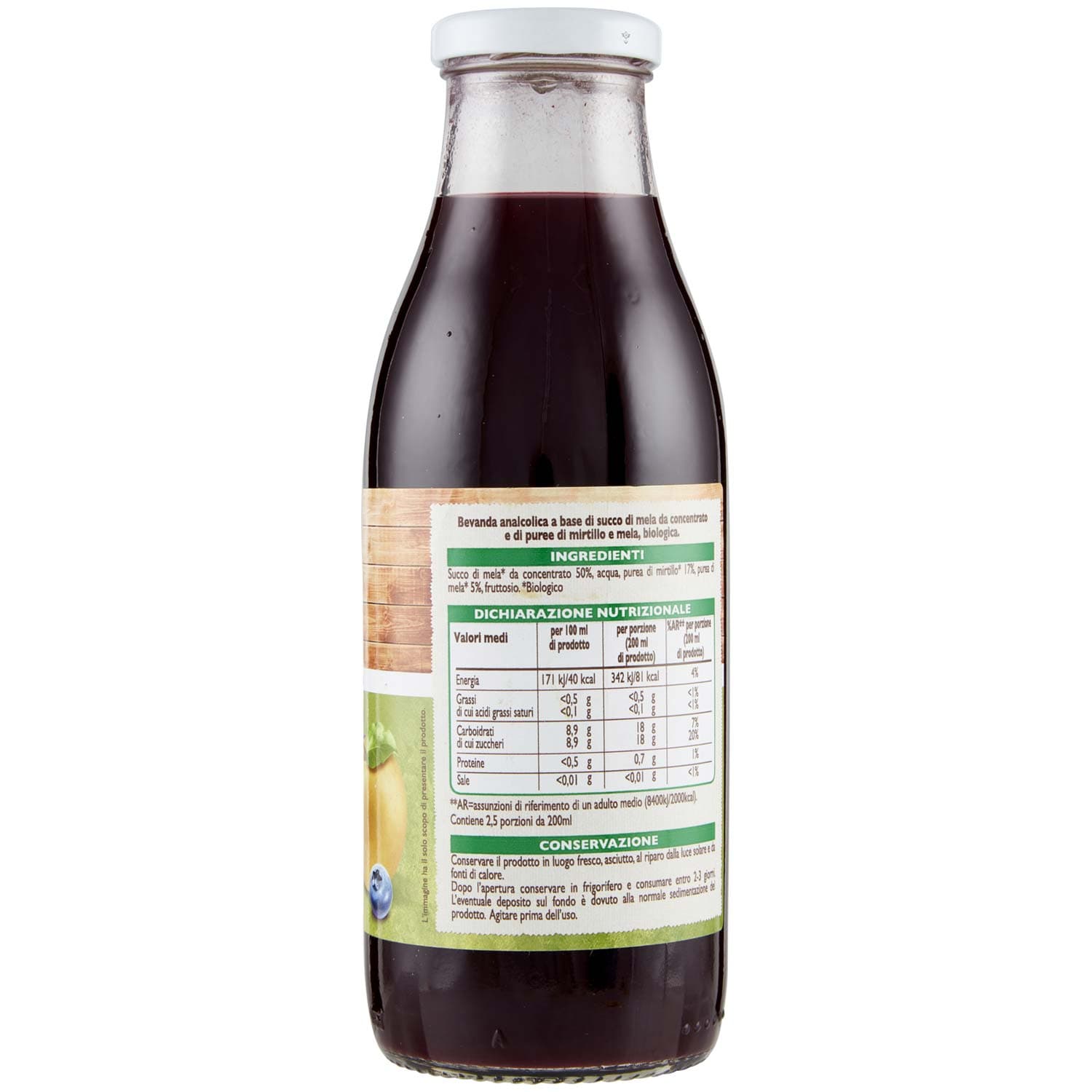 BIO Mela e mirtillo Biologici 500 ml – immagine 5