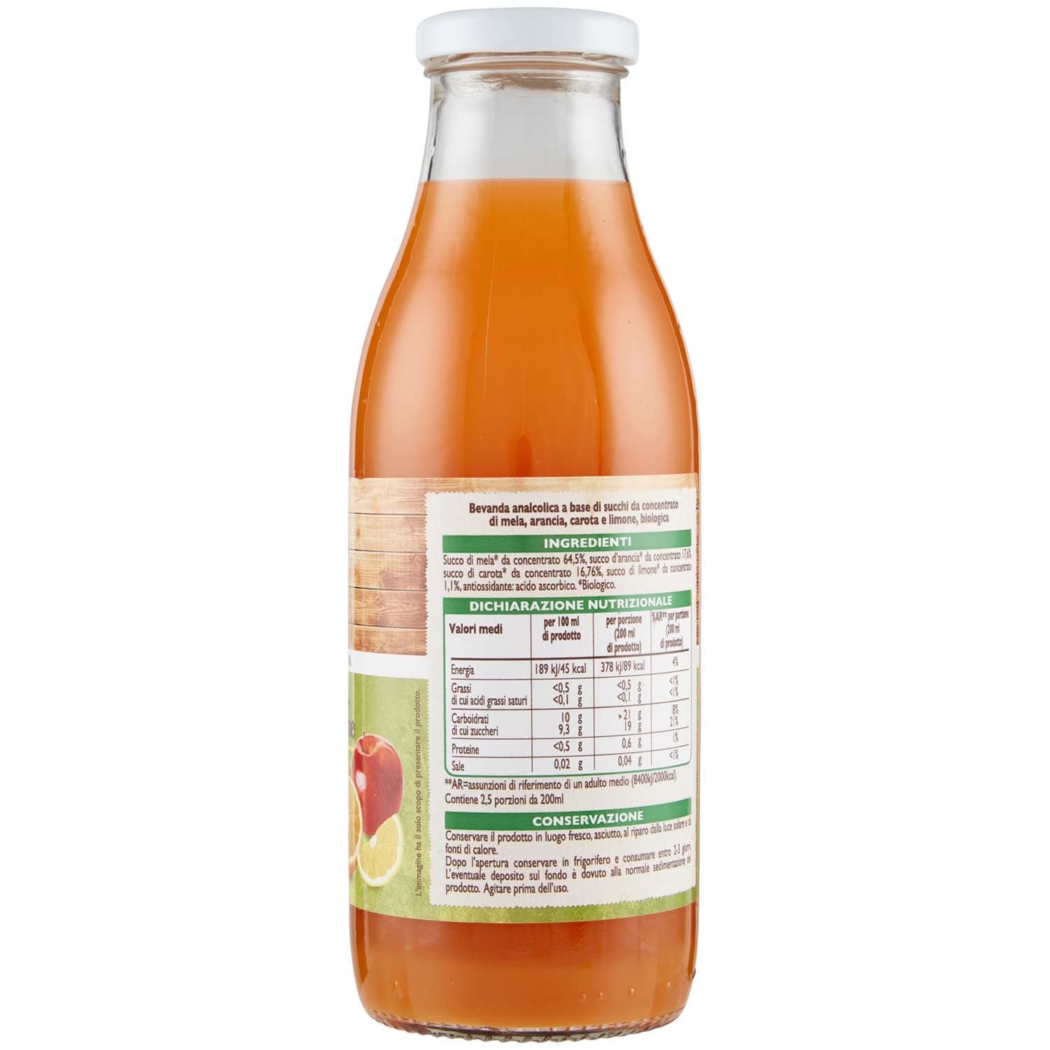 BIO Mela, arancia, carota e limone Biologici 500 ml – immagine 5