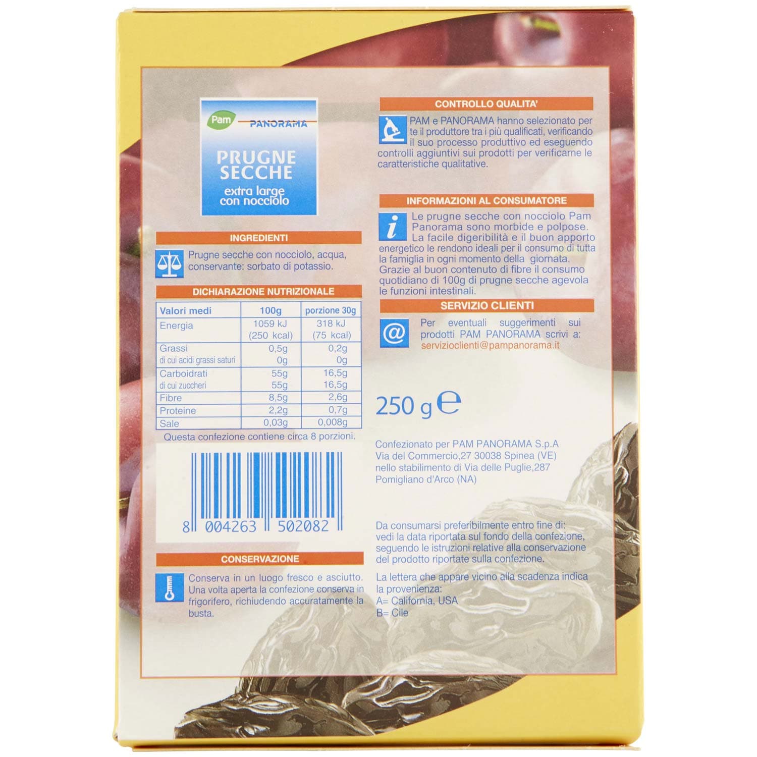 PAM PANORAMA Prugne Secche con nocciolo 250 g – immagine 4