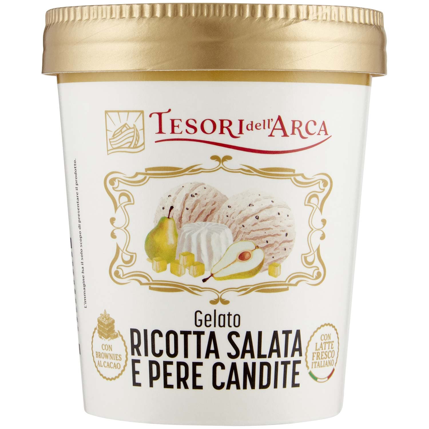 TESORI DELL'ARCA Gelato Ricotta Salata e Pere Candite 300 g – immagine 2