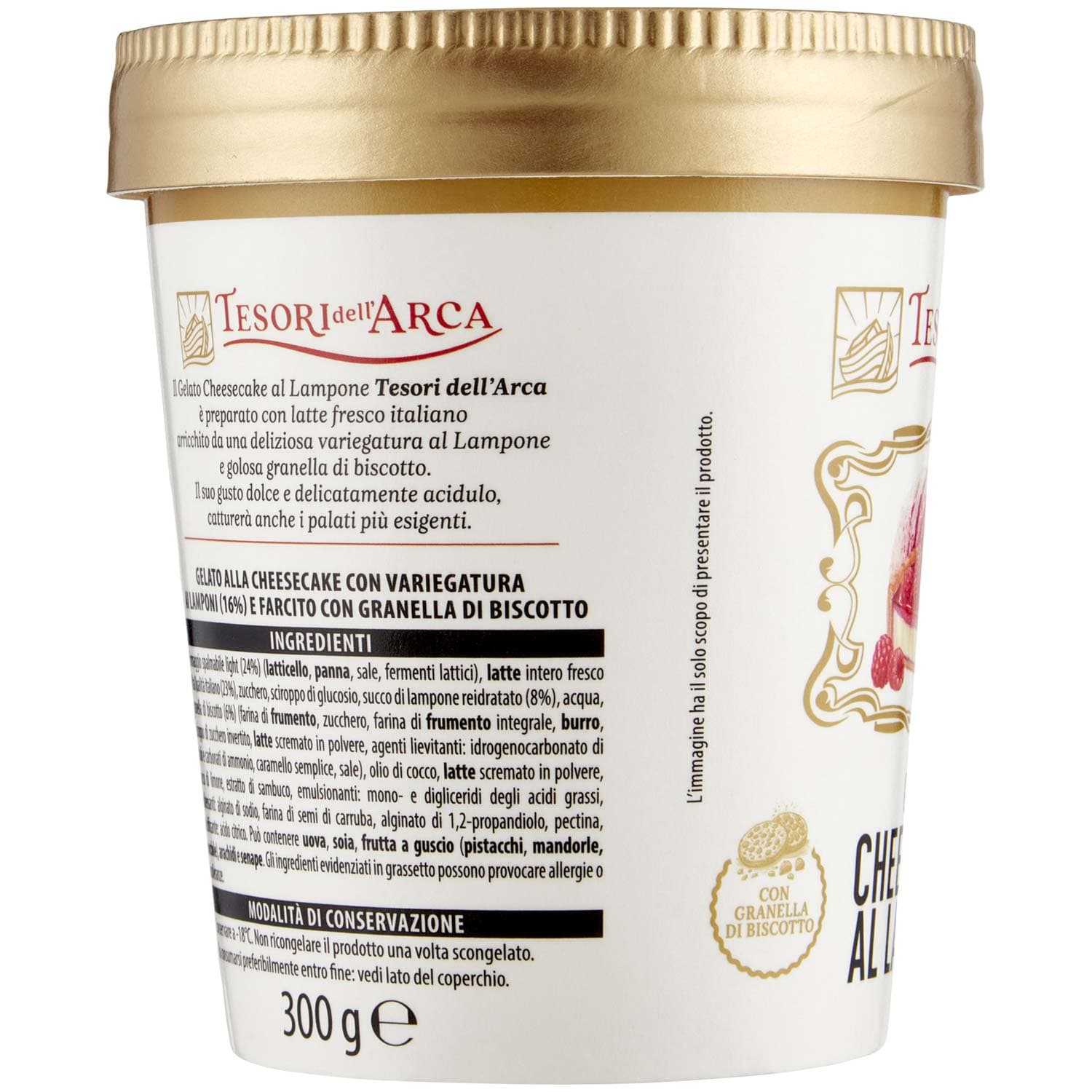 TESORI DELL'ARCA Gelato Cheesecake al Lampone 300 g – immagine 3