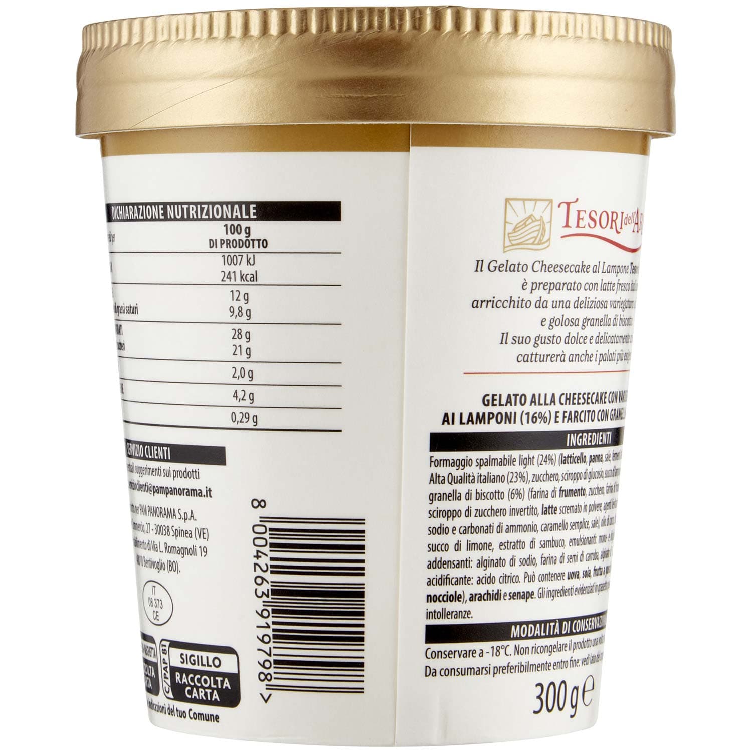 TESORI DELL'ARCA Gelato Cheesecake al Lampone 300 g – immagine 4