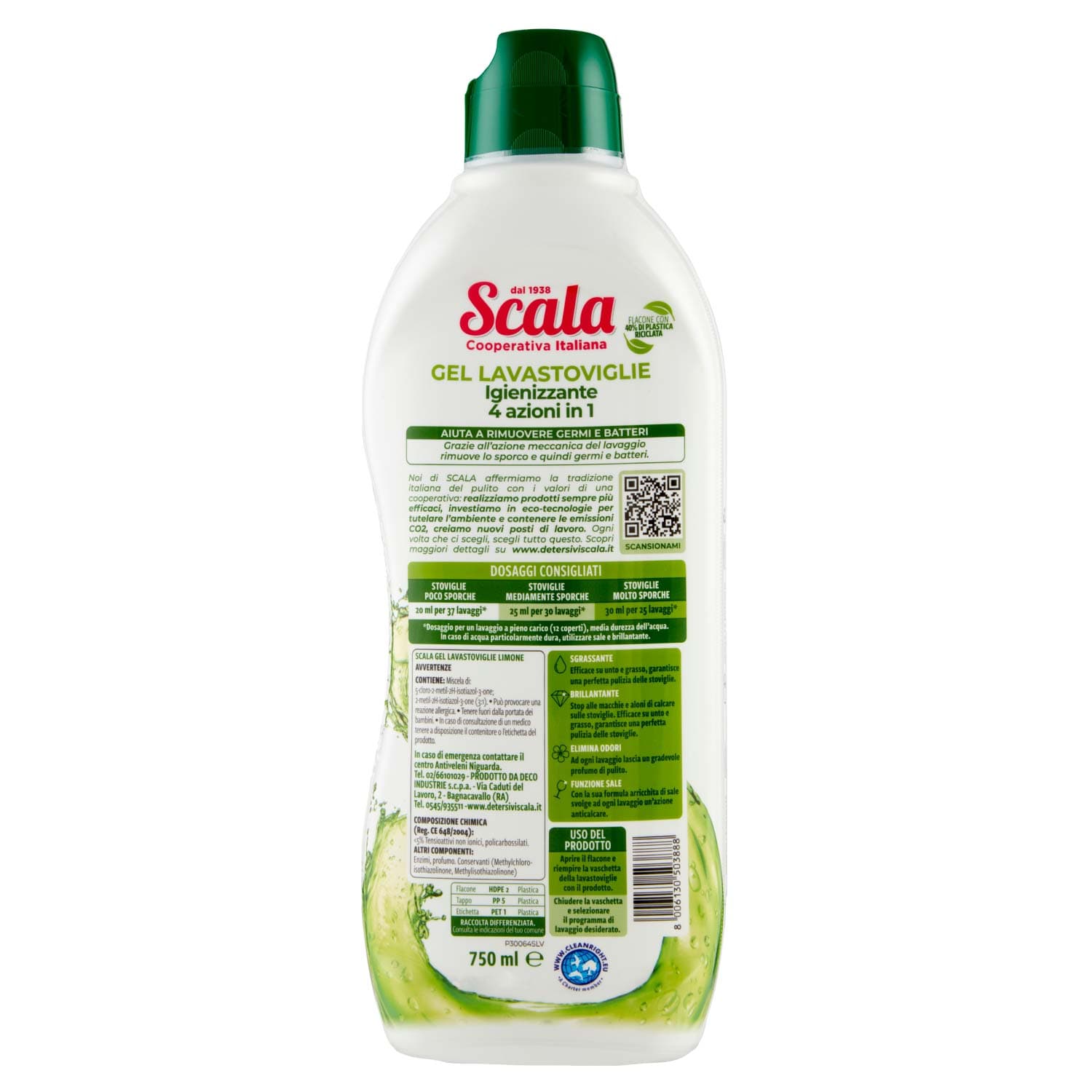 Scala Gel Lavastoviglie Igienizzante 4 azioni in 1 Limone 750 ml – immagine 4