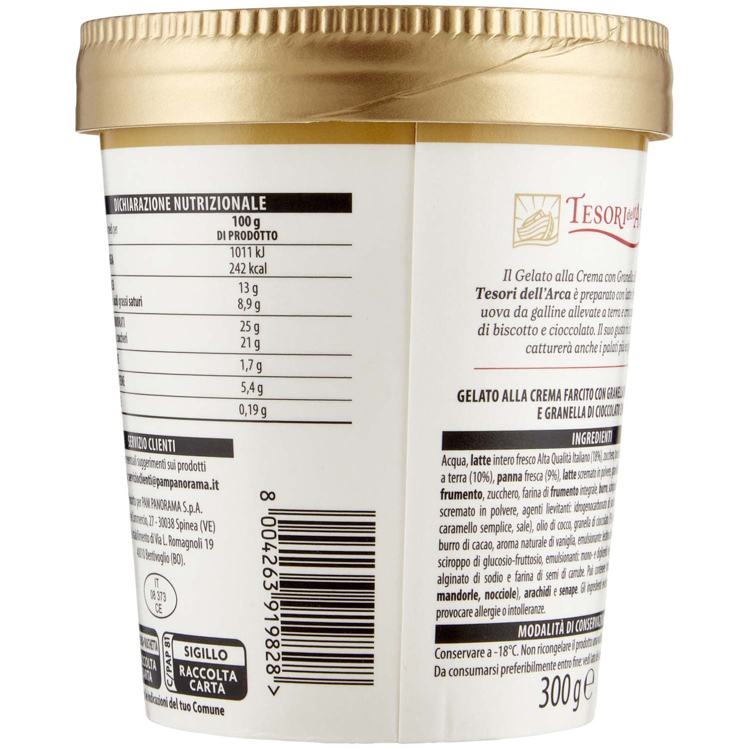 TESORI DELL'ARCA Gelato Crema con Granella di Biscotto 300 g – immagine 4