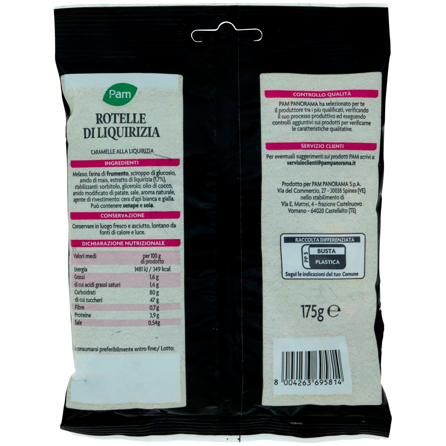 PAM Qualità per te Rotelle caramelle con estratto di liquirizia 175 g – immagine 4