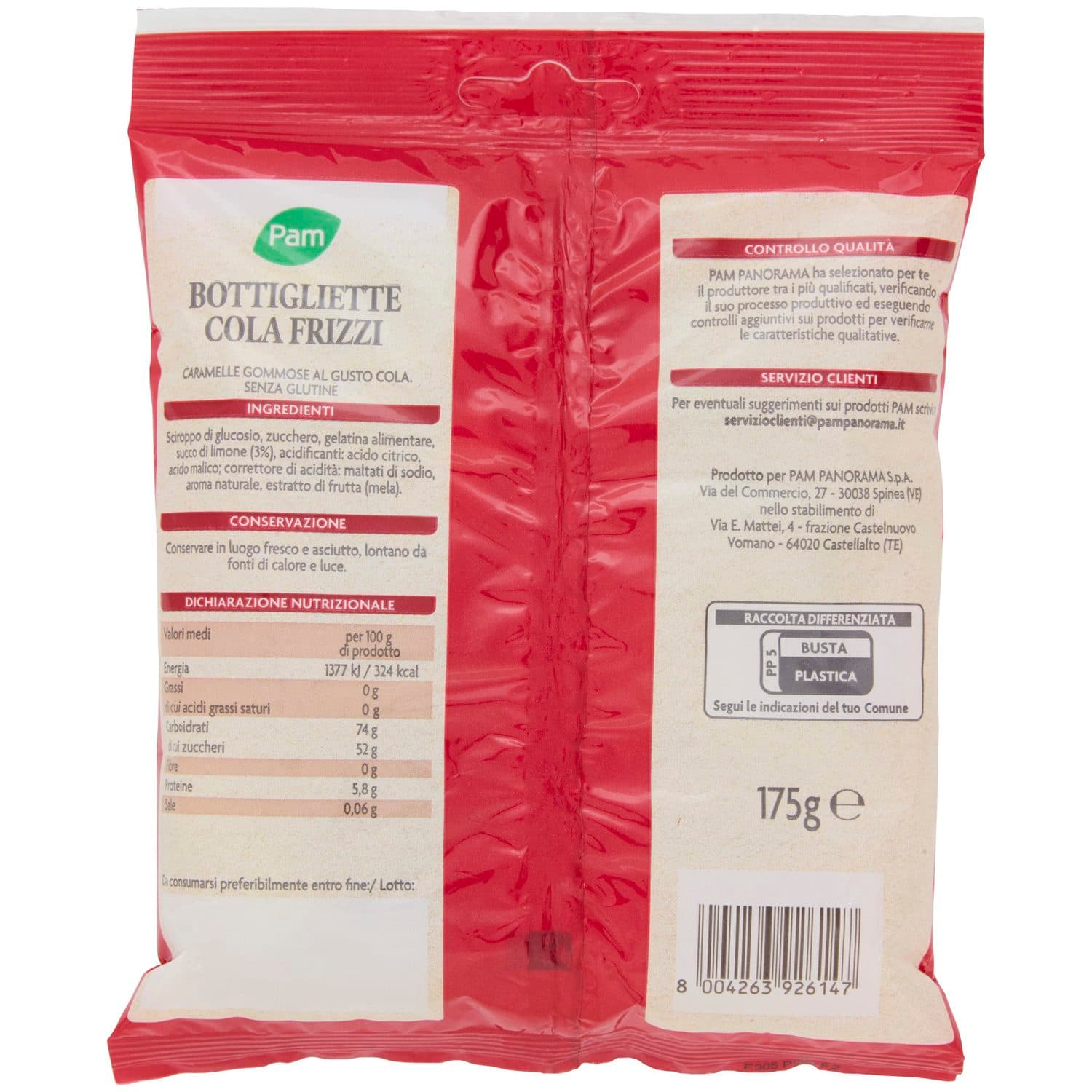 PAM Bottigliette Cola Frizzi Caramelle Gommose 175 g – immagine 4