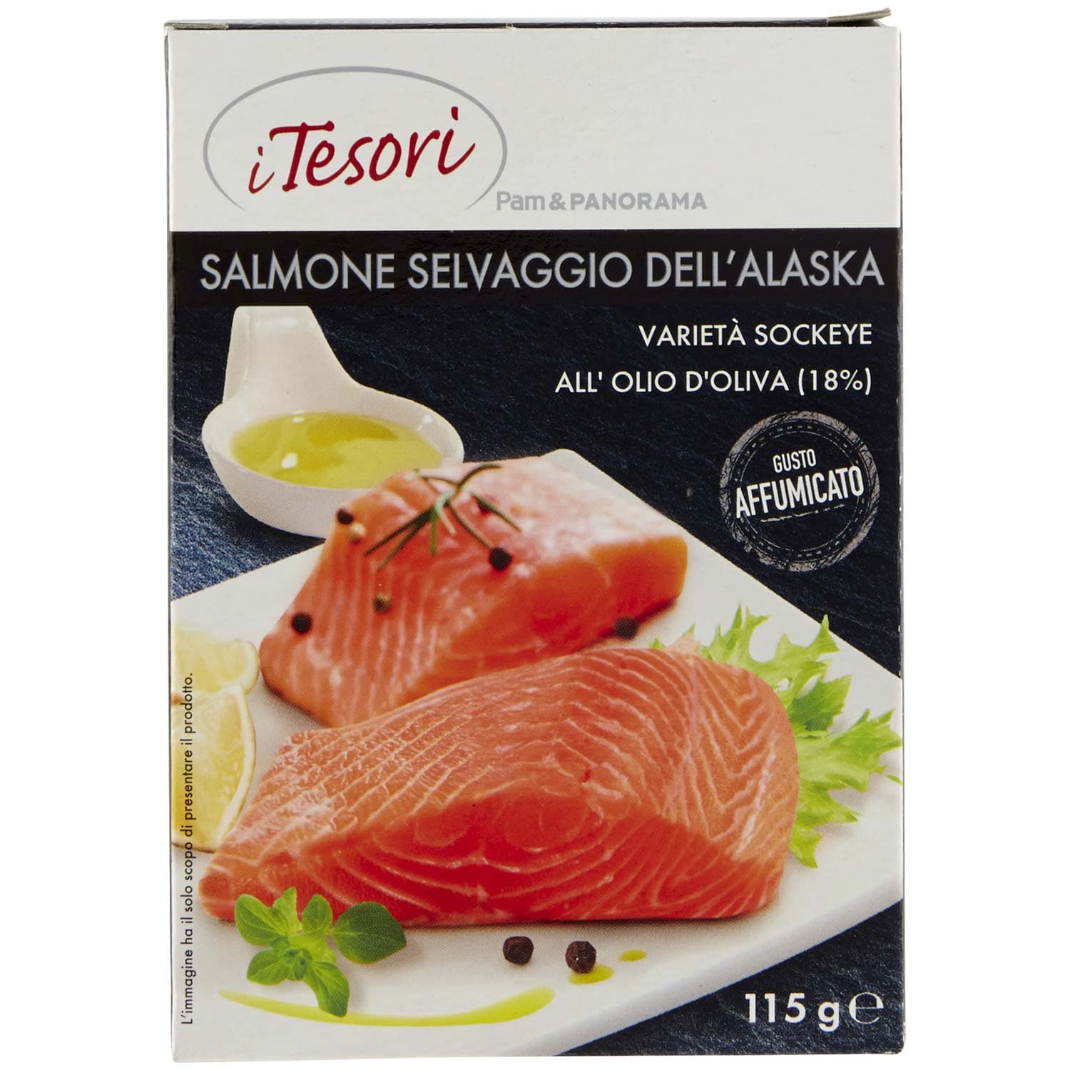 I TESORI Salmone Selvaggio dell'Alaska all'Olio d'Oliva (18%) Gusto Affumicato 115 g – immagine 2