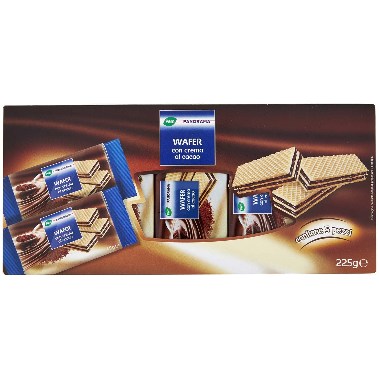 PAM PANORAMA Wafer con crema al cacao 225g (45g x 5) – immagine 2