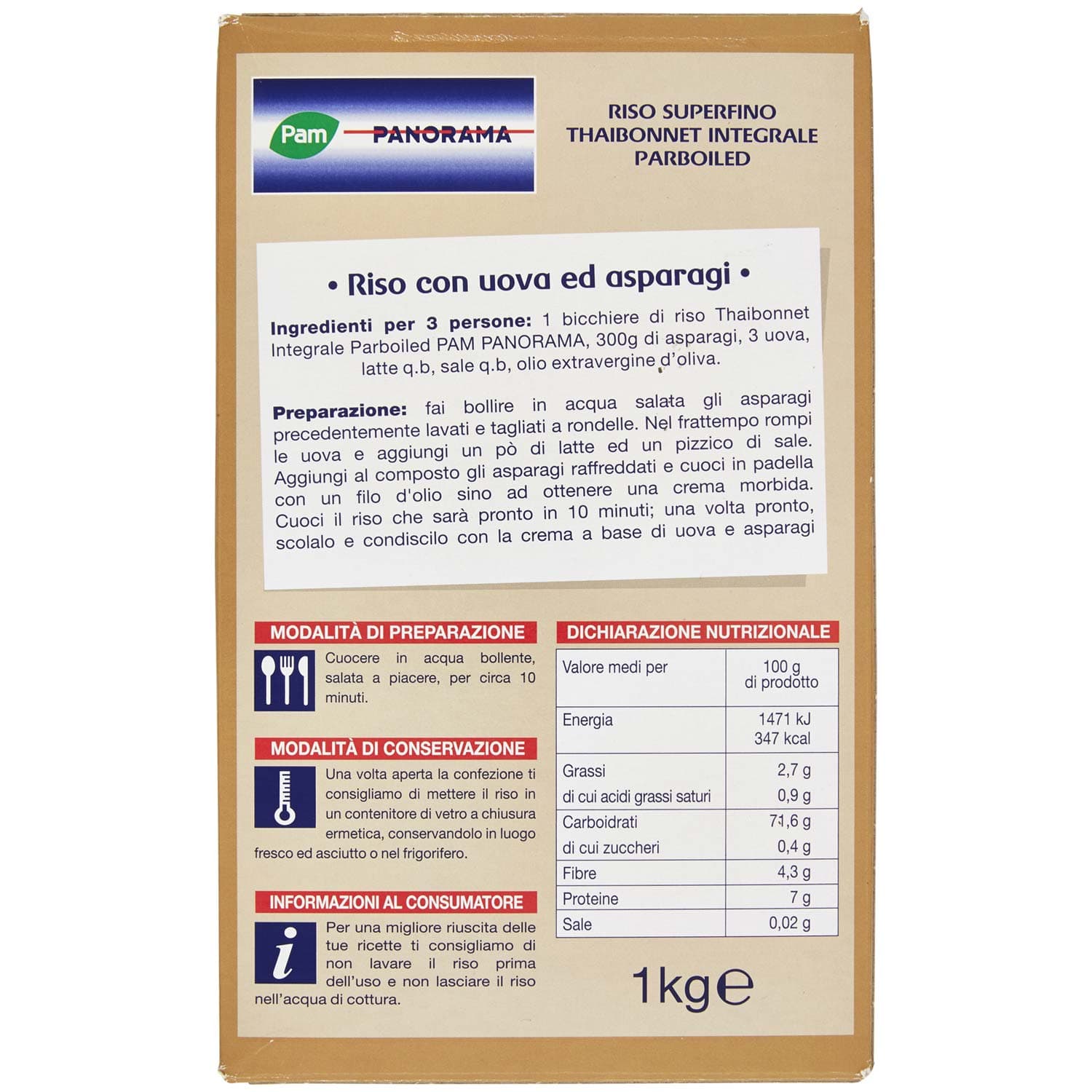 PAM PANORAMA Riso Integrale 10 minuti 1 kg – immagine 4