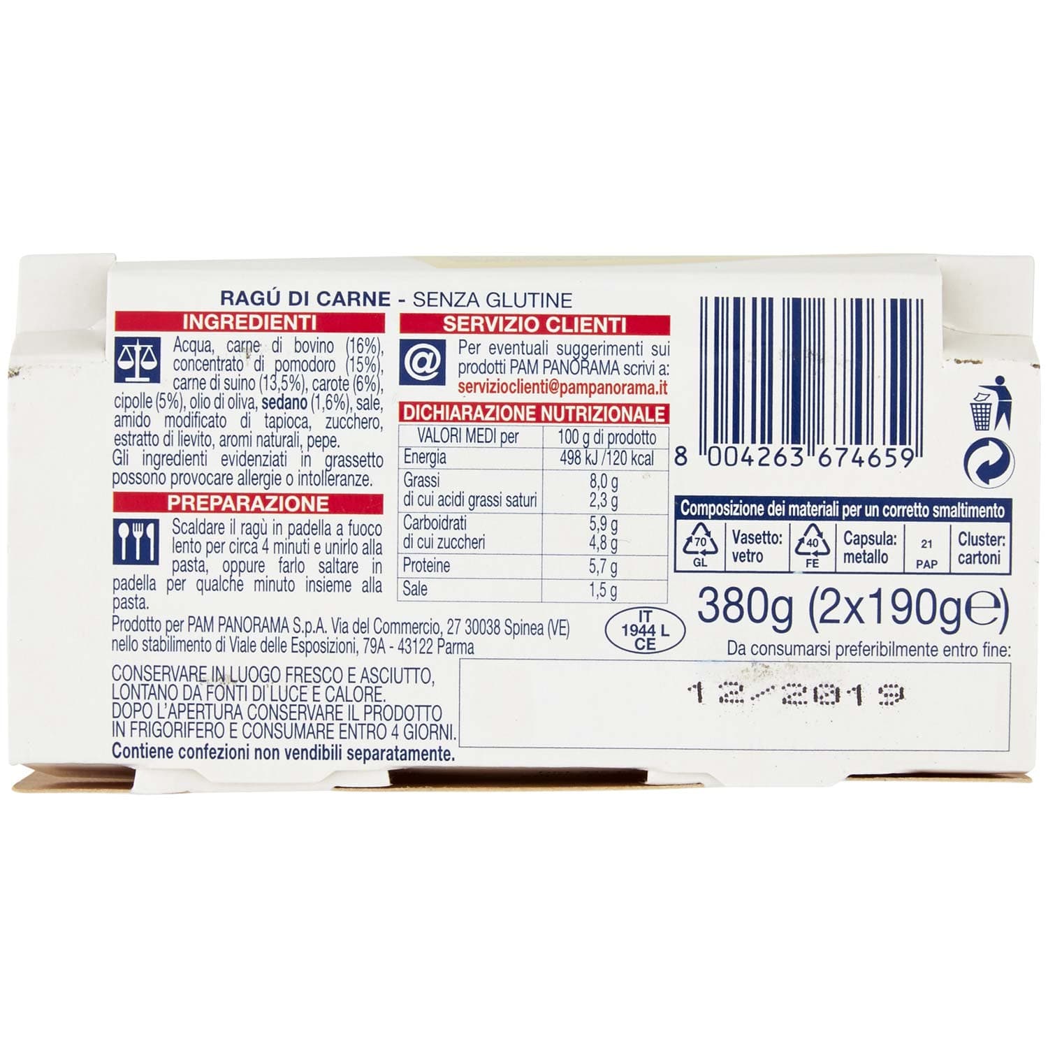 PAM PANORAMA Ragù di carne 380g (190g x 2) – immagine 7