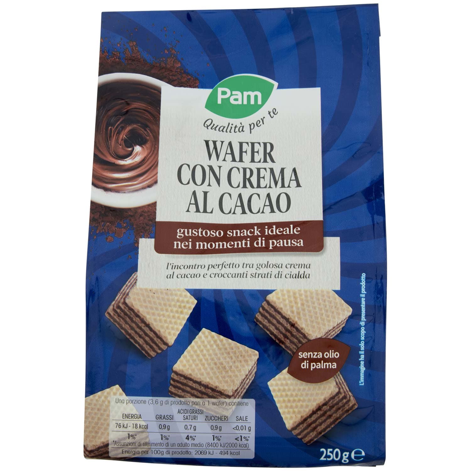 PAM PANORAMA Snack Wafer con crema al cacao 250 g – immagine 2