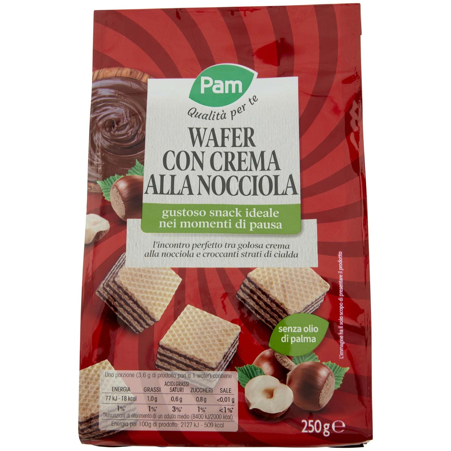 PAM PANORAMA Snack Wafer con crema alla nocciola 250 g – immagine 2