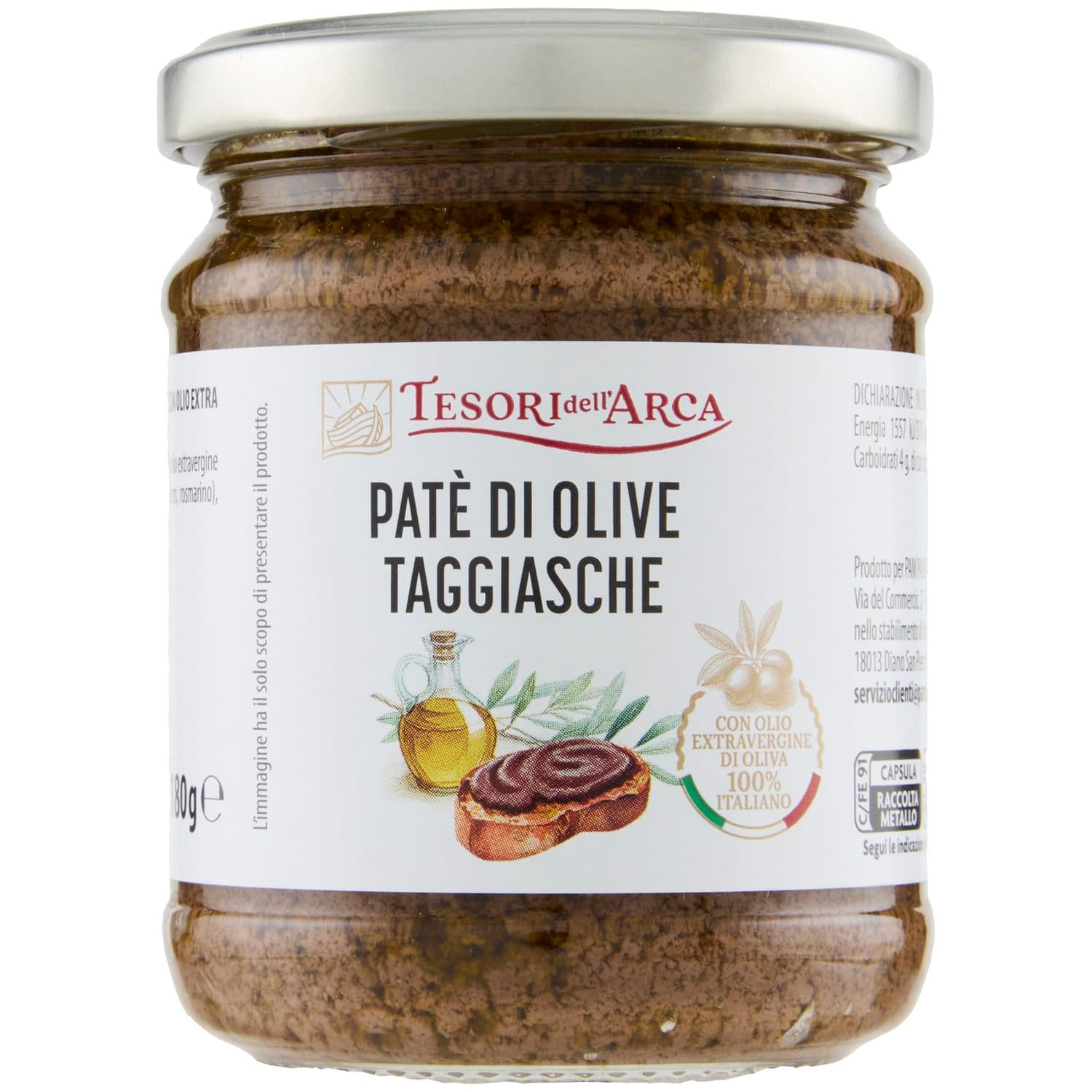 TESORI DELL'ARCA Patè di Olive Taggiasche 180 g – immagine 2