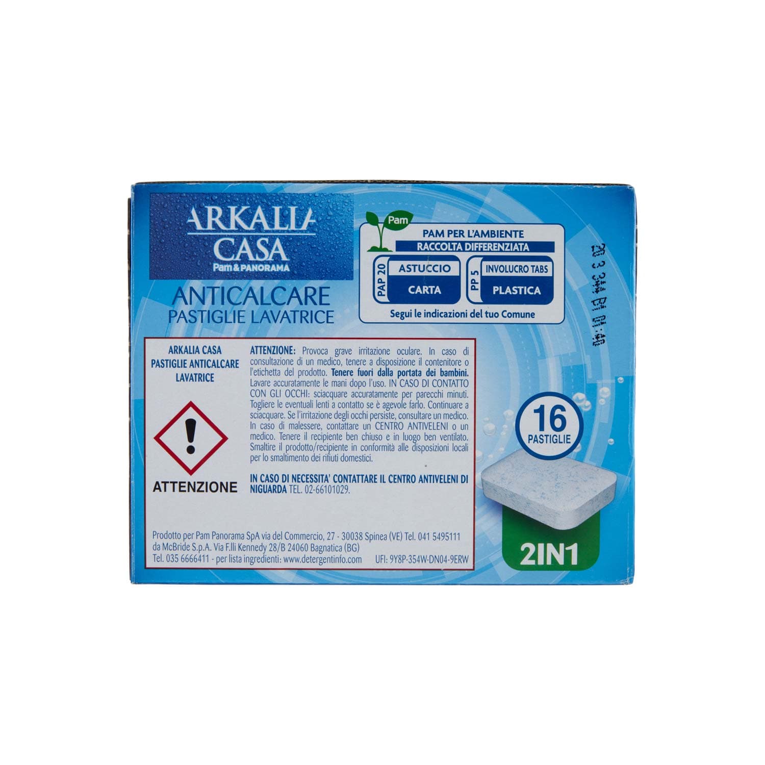 PAM PANORAMA Anticalcare Lavatrice pastiglie 16 x 12 g – immagine 4