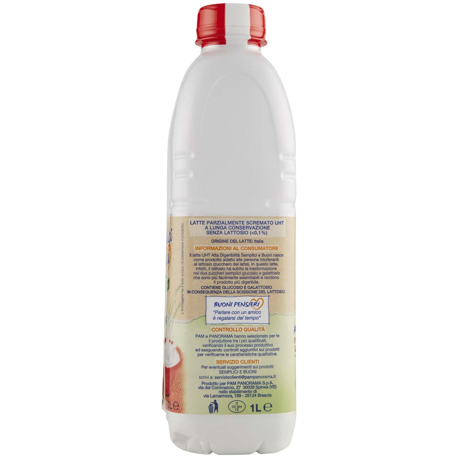 SEMPLICI E BUONI Senza Lattosio Latte Alta Digeribilità Parzialmente Scremato UHT 1L – immagine 3