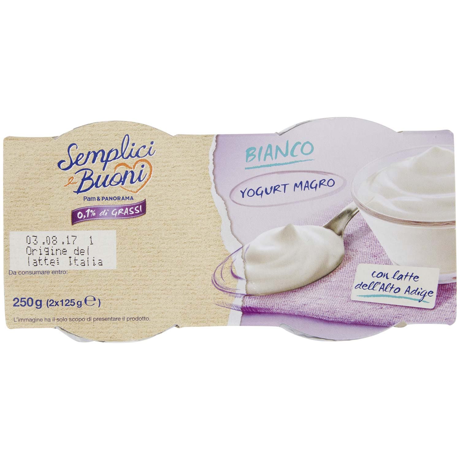 SEMPLICI E BUONI 0,1% di Grassi Bianco Yogurt Magro 250g (2x125g) – immagine 6