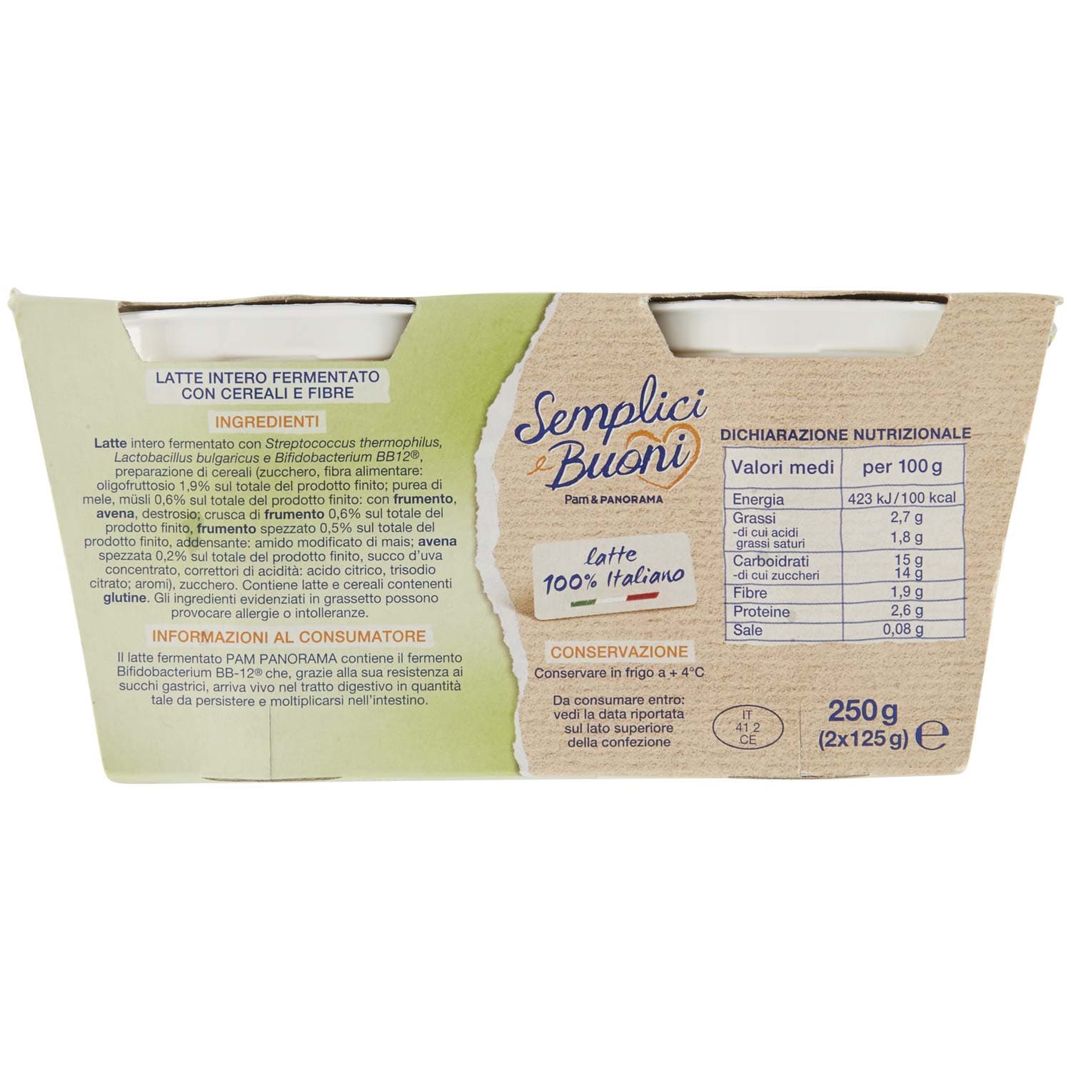 SEMPLICI E BUONI Probiotico con Cereali e Fibre 250g (2x125g) – immagine 4