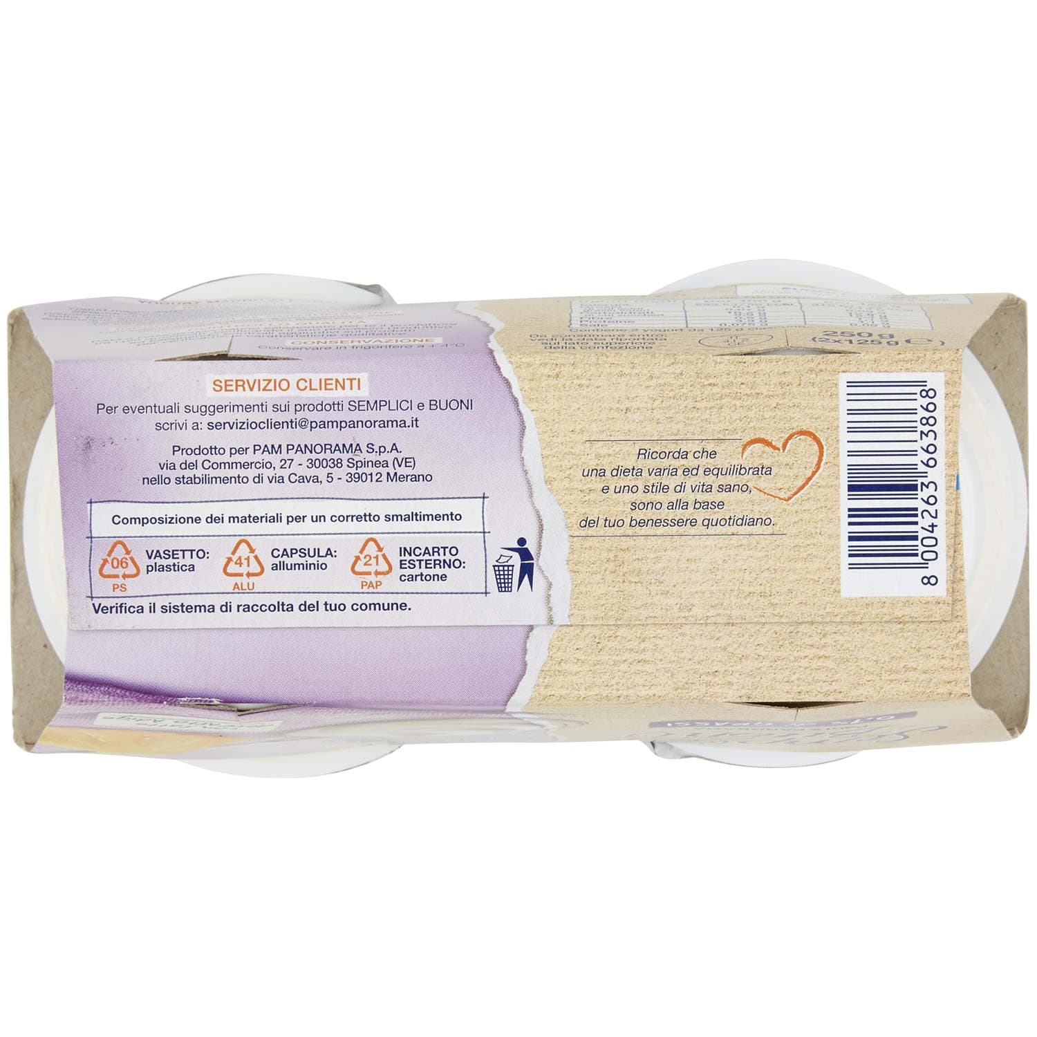 SEMPLICI E BUONI 0,1% di Grassi Ananas Yogurt Magro con Frutta in Pezzi 250g (2x125g) – immagine 7