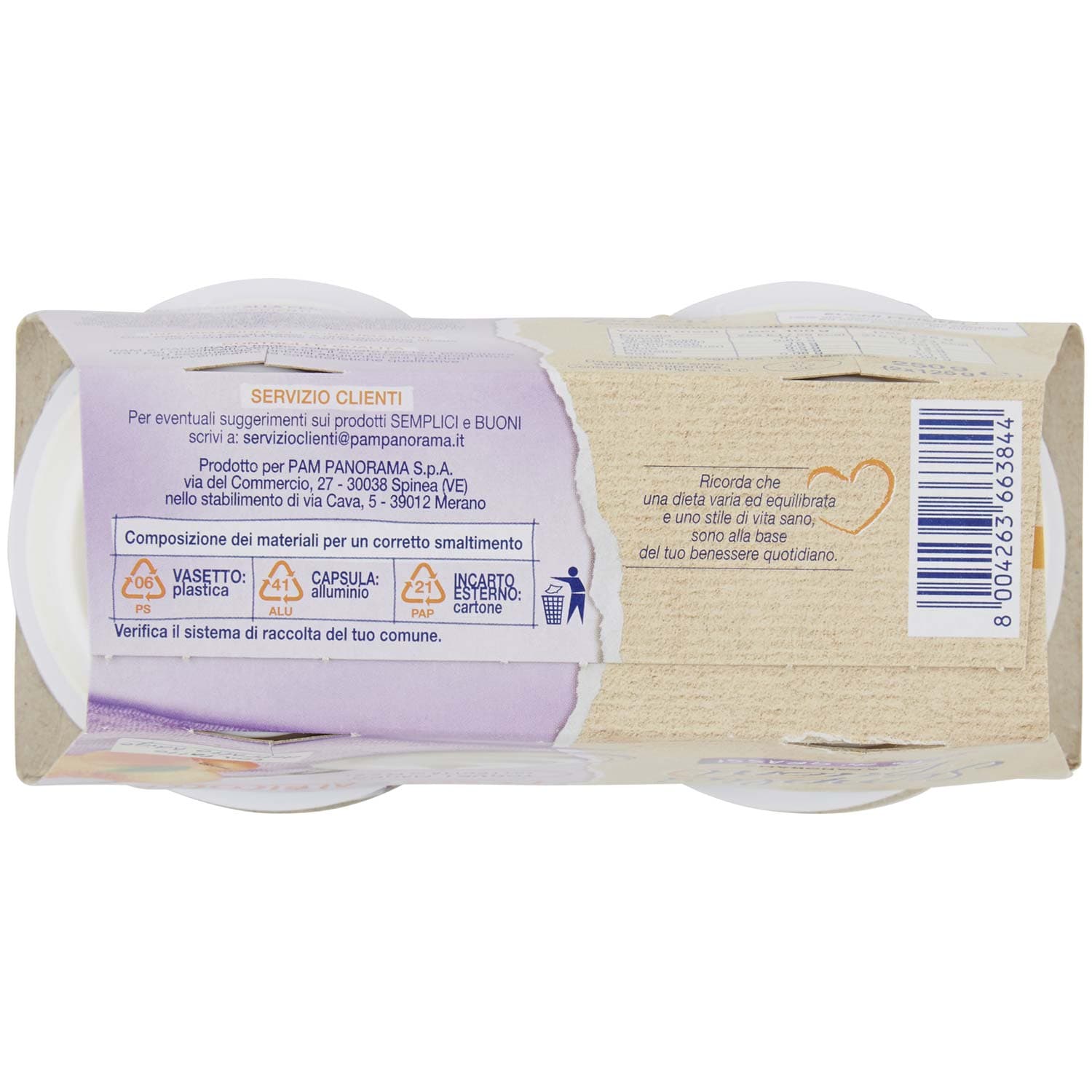 SEMPLICI E BUONI 0,1% di Grassi Pesca e Albicocca Yogurt Magro con Frutta in Pezzi 250g (2x125g) – immagine 7