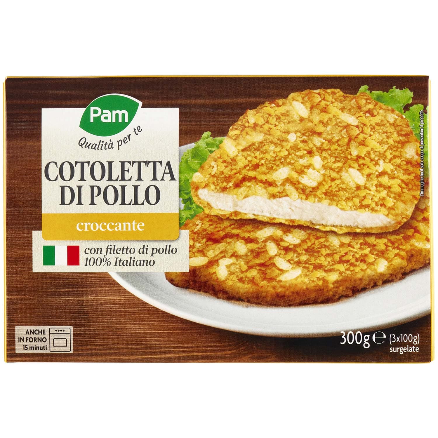 PAM Qualità per te Cotoletta di Pollo croccante surgelate 3 x 100 g – immagine 2