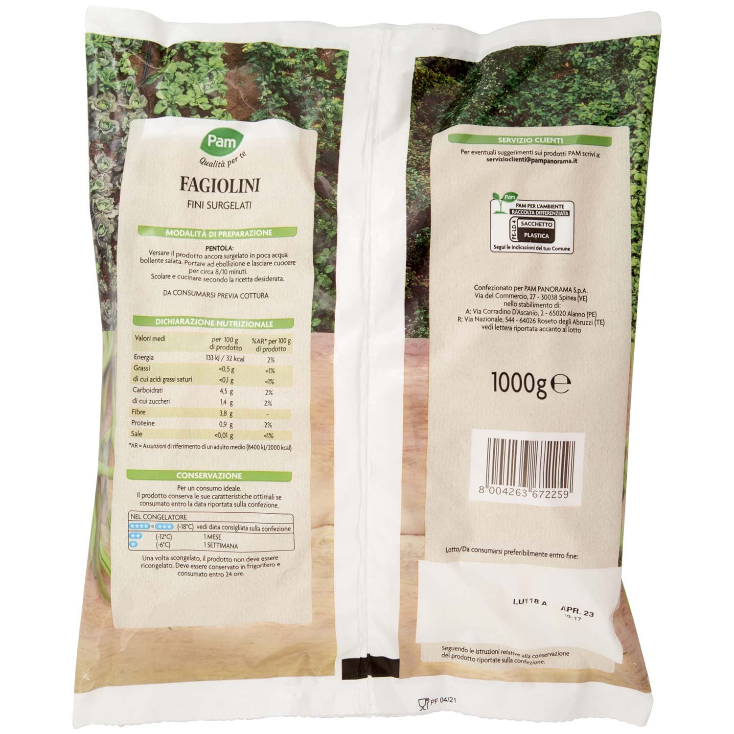 PAM PANORAMA Fagiolini Fini surgelati 1 kg – immagine 4