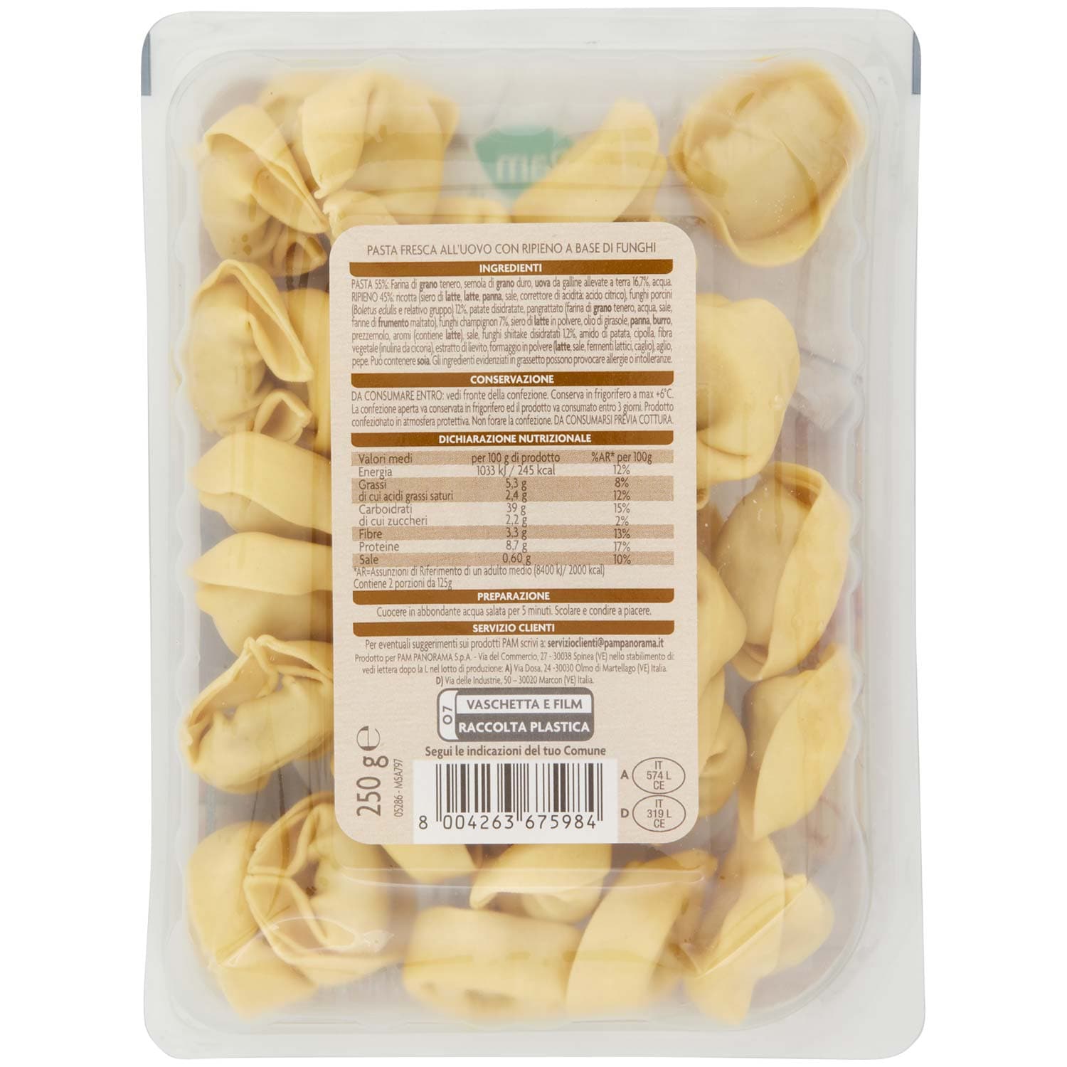 PAM Qualità per te Tortelloni ai funghi porcini 250 g – immagine 4