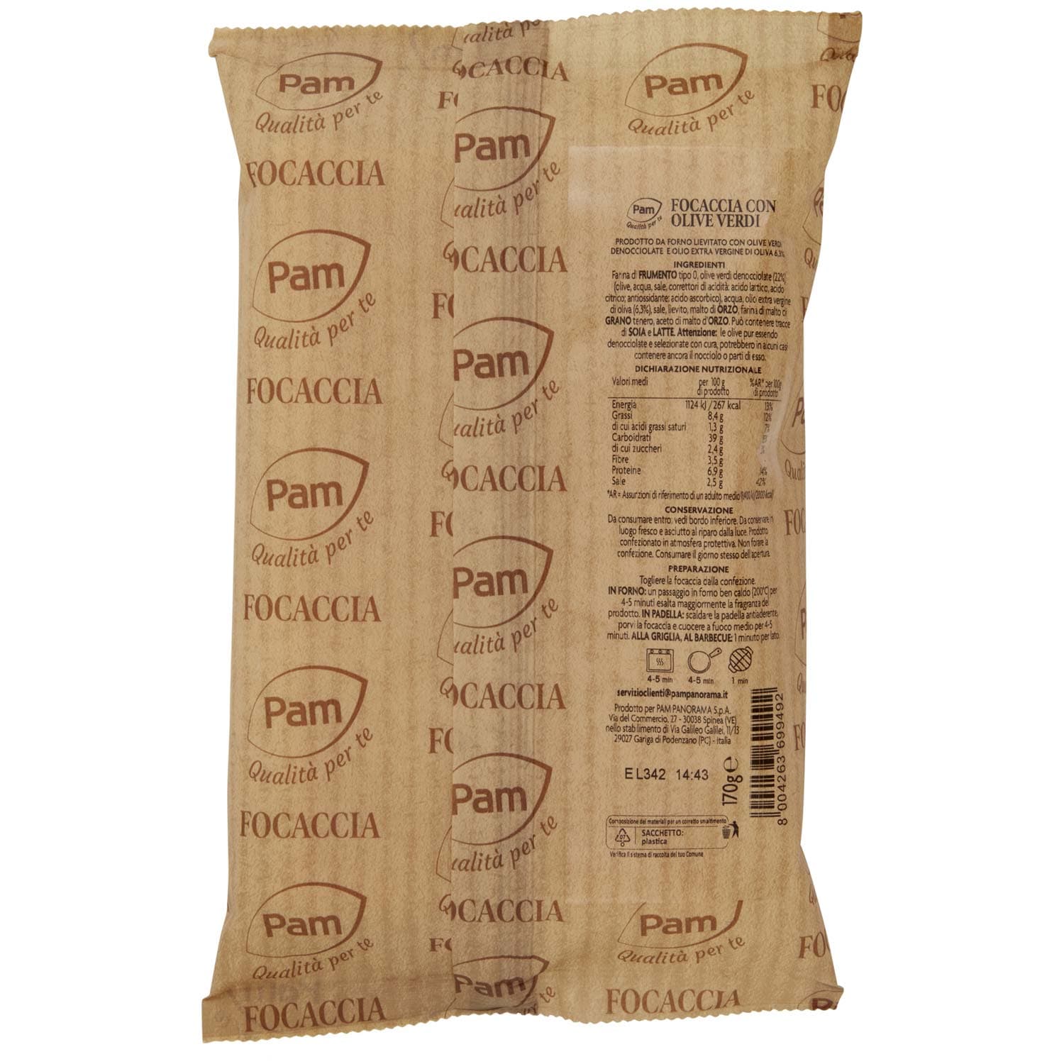PAM Qualità per te Focaccia con Olive Verdi 170 g – immagine 4