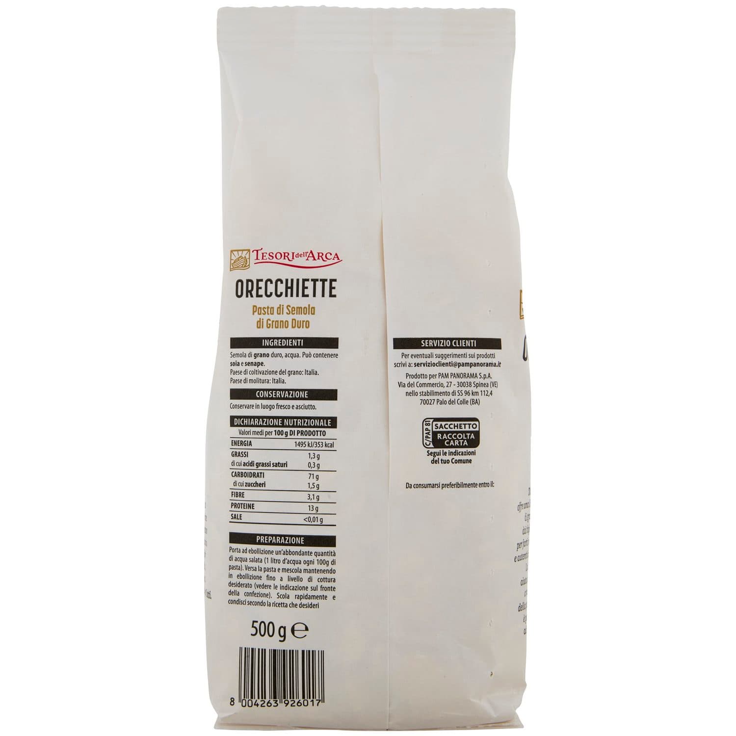 TESORI DELL'ARCA Orecchiette 500 g – immagine 4