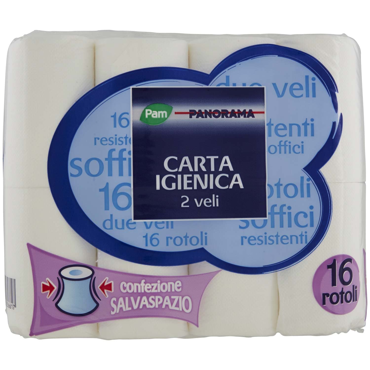 PAM PANORAMA Carta Igienica 2 Veli 16 rotoli salvaspazio – immagine 2
