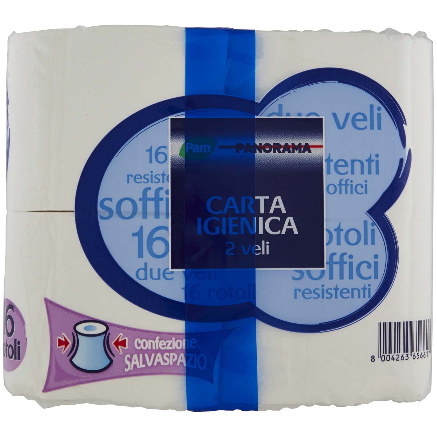 PAM PANORAMA Carta Igienica 2 Veli 16 rotoli salvaspazio – immagine 5